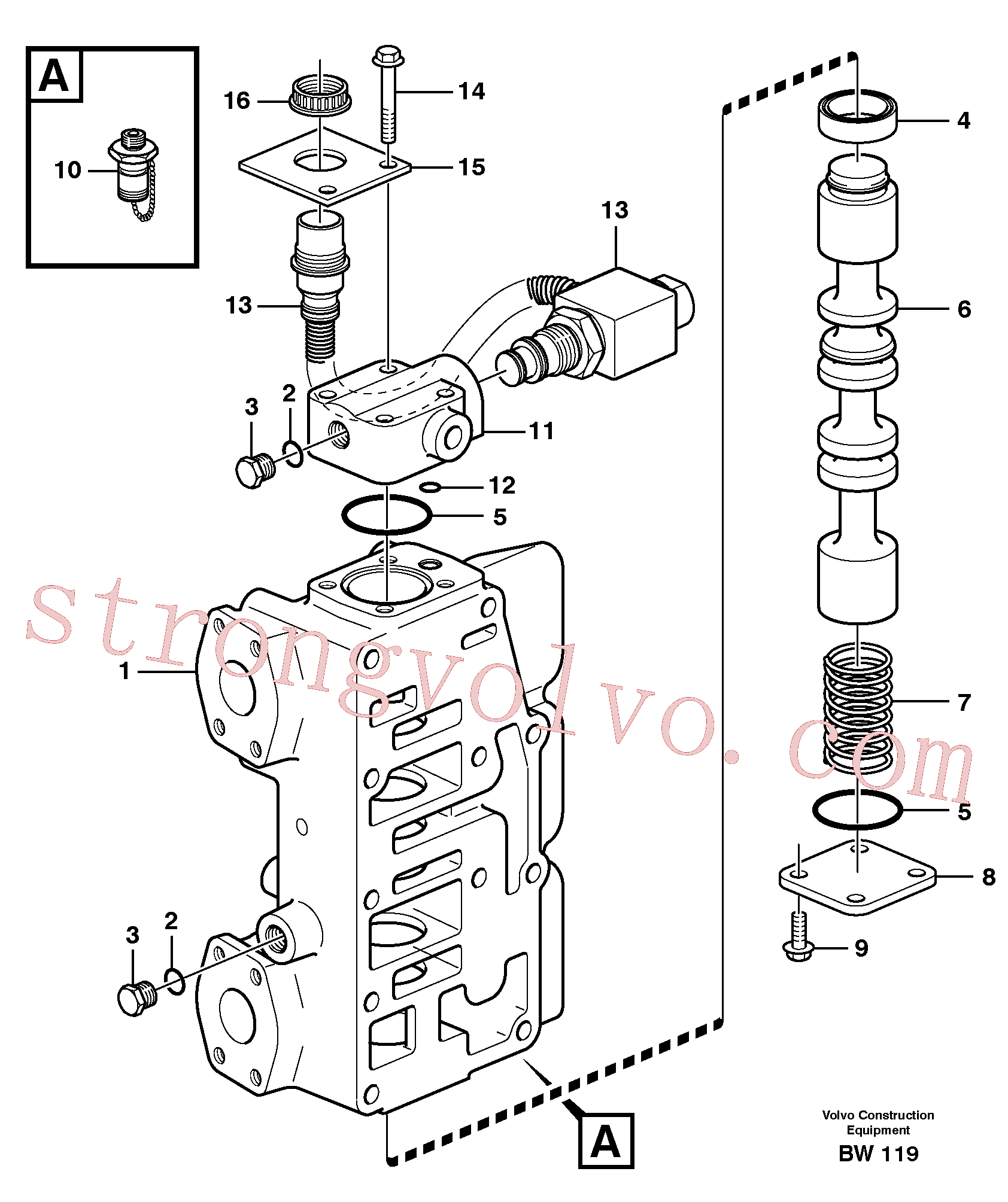 VOE11037751 Volvo Válvula retardadora(BW119 Montagem)