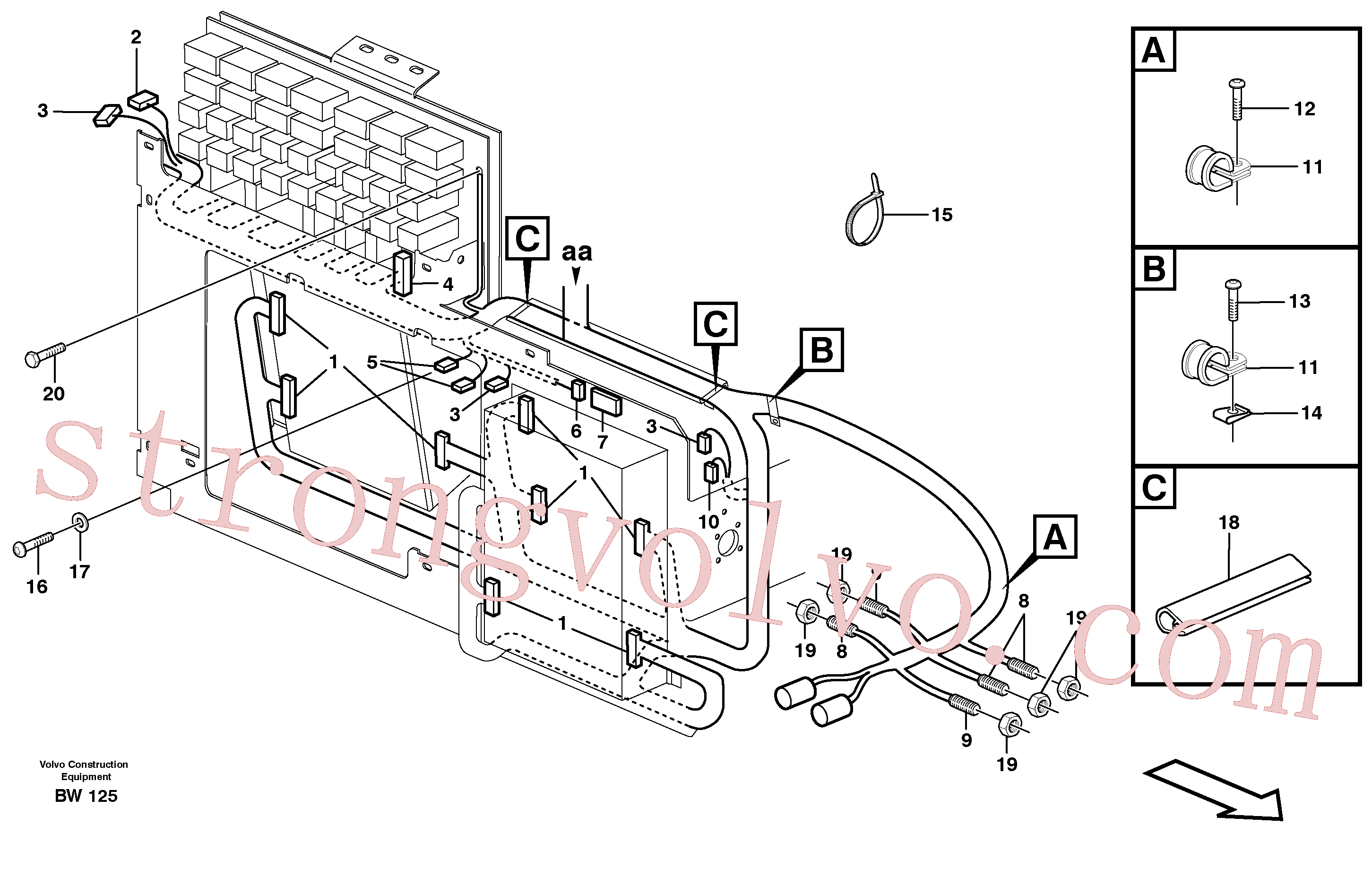 VOE14212877 Volvo Cablagem, unidade de distribuição eléctrica(BW125 Montagem)