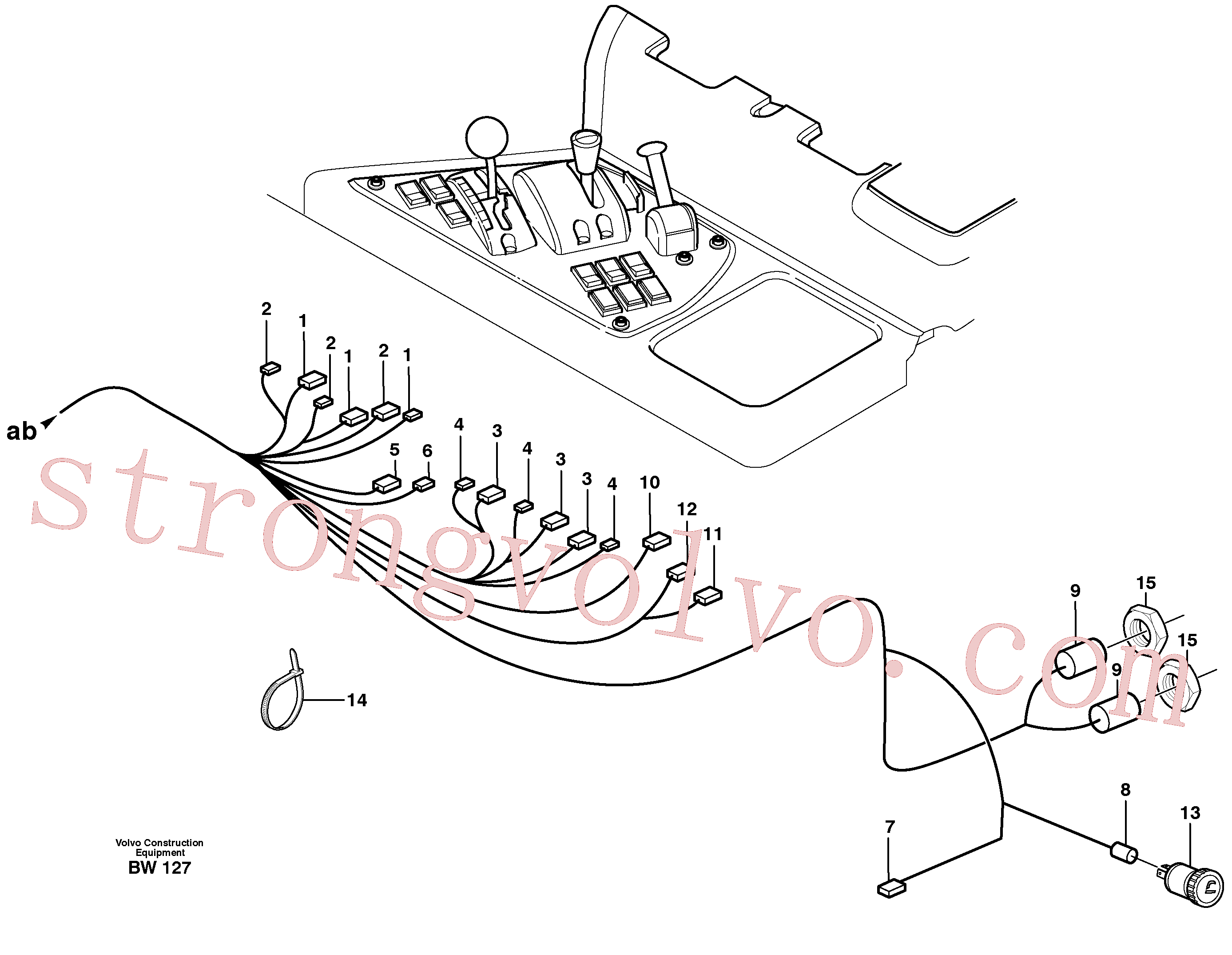 VOE4803454 Volvo Cablagem, painel de comando(BW127 Montagem)