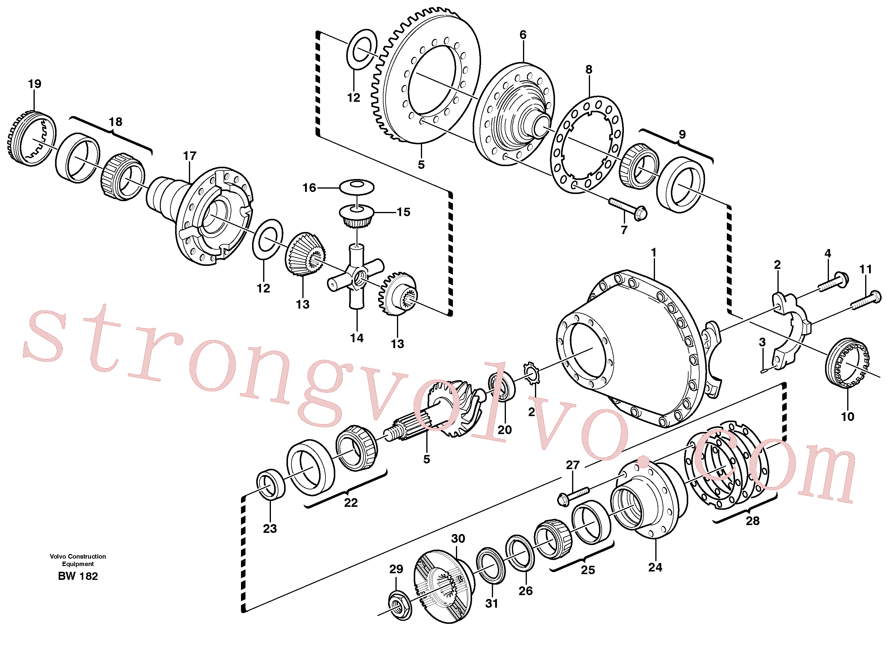VOE3152137 Volvo Transmissão final(BW182 Montagem)