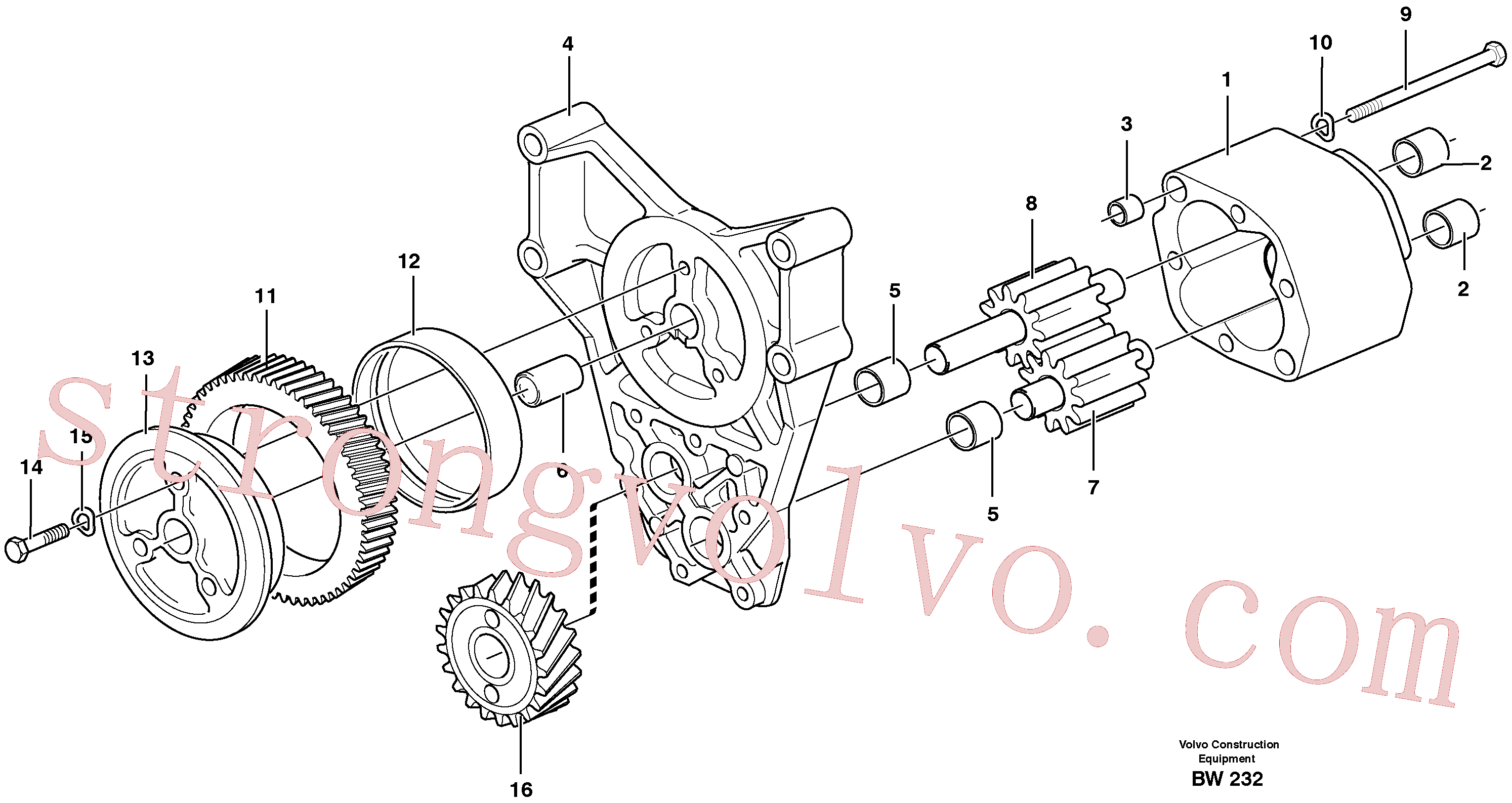 VOE940186 Volvo Bomba de óleo(BW232 Montagem)