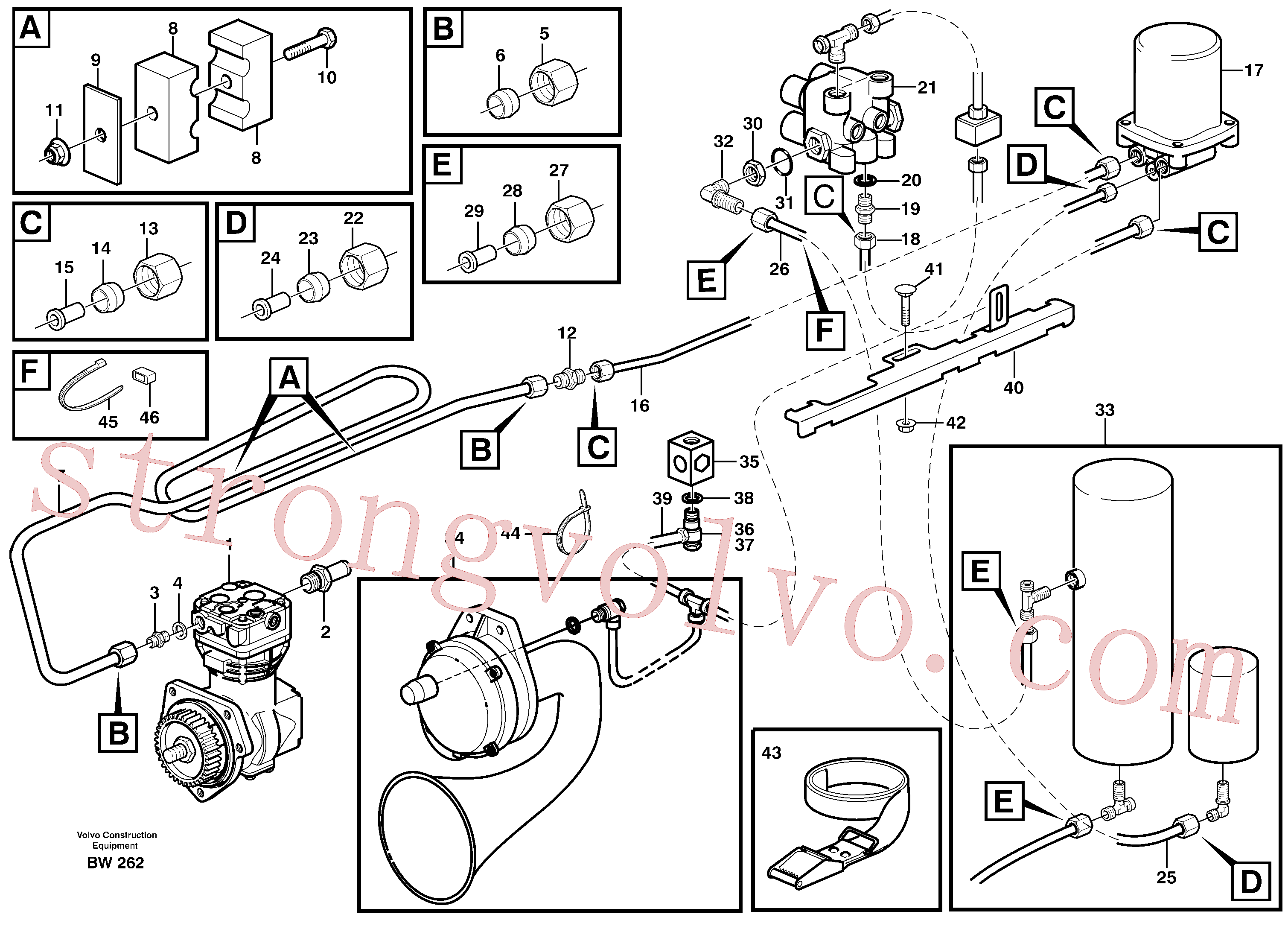 VOE948438 Volvo Linhas de alimentação(BW262 Montagem)