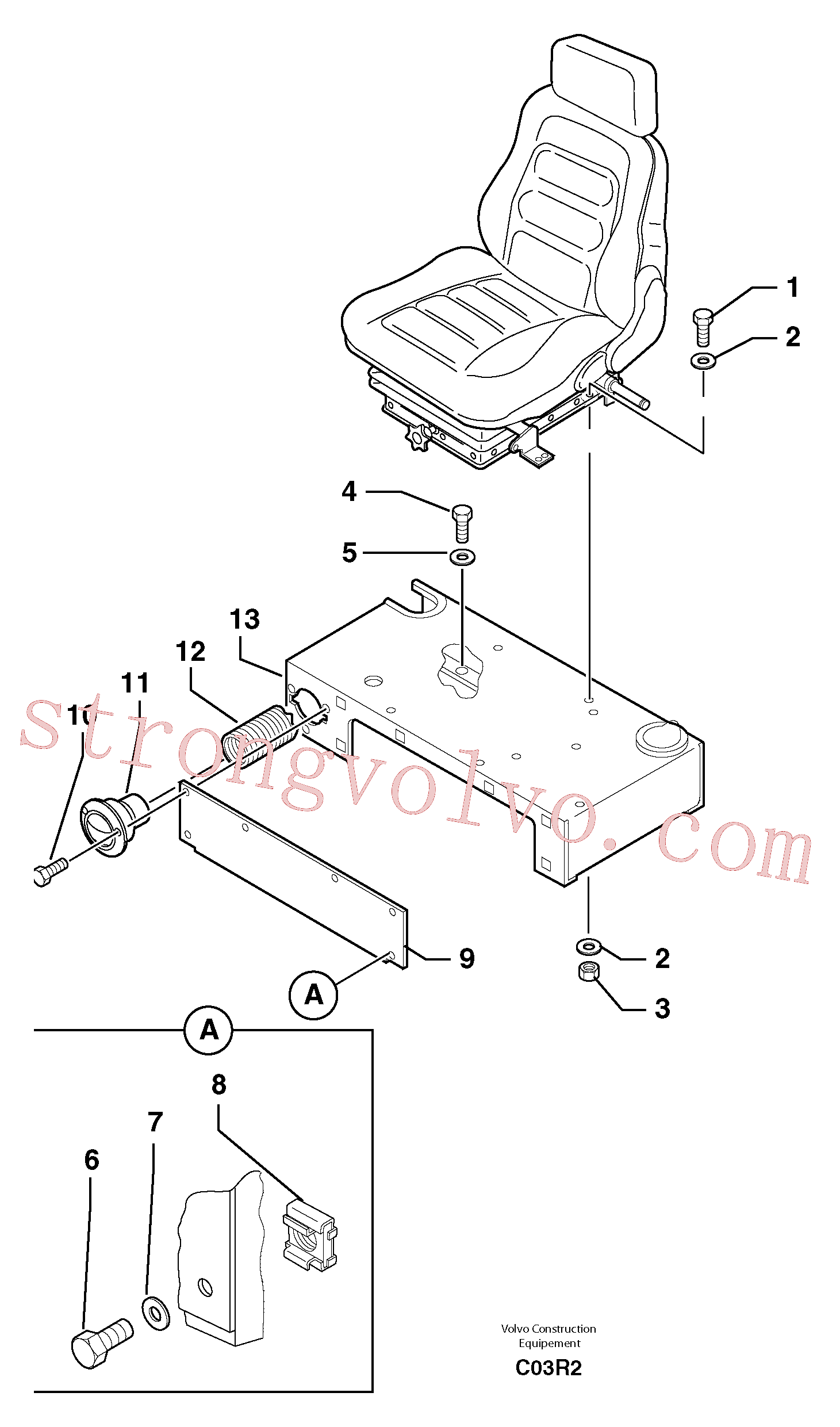 Volvo PJ4380051 Screw Volvo Acessórios para escavadeira