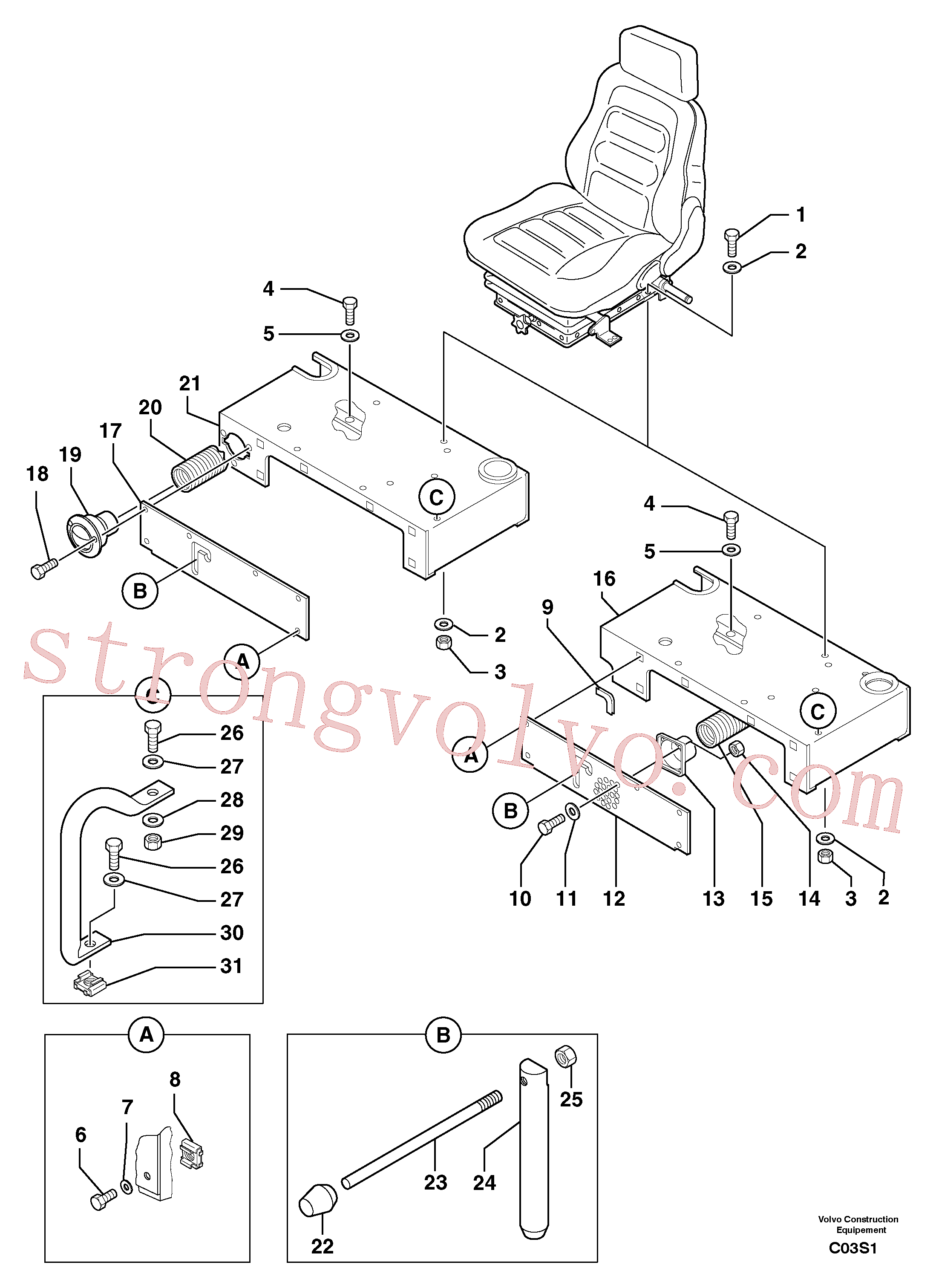 Volvo Montagem PJ5270081 Handle Acessórios