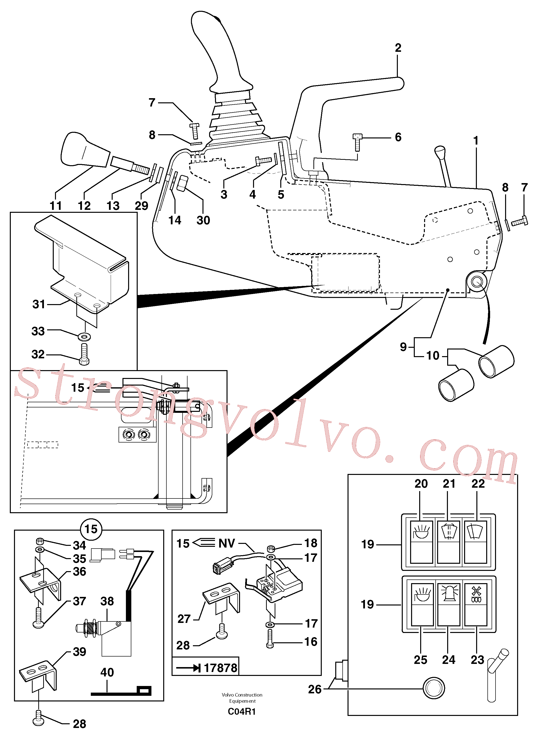 PJ4590030 Volvo Estação do operador: painel de instrumentos (esquerda)(C04R1 Montagem)