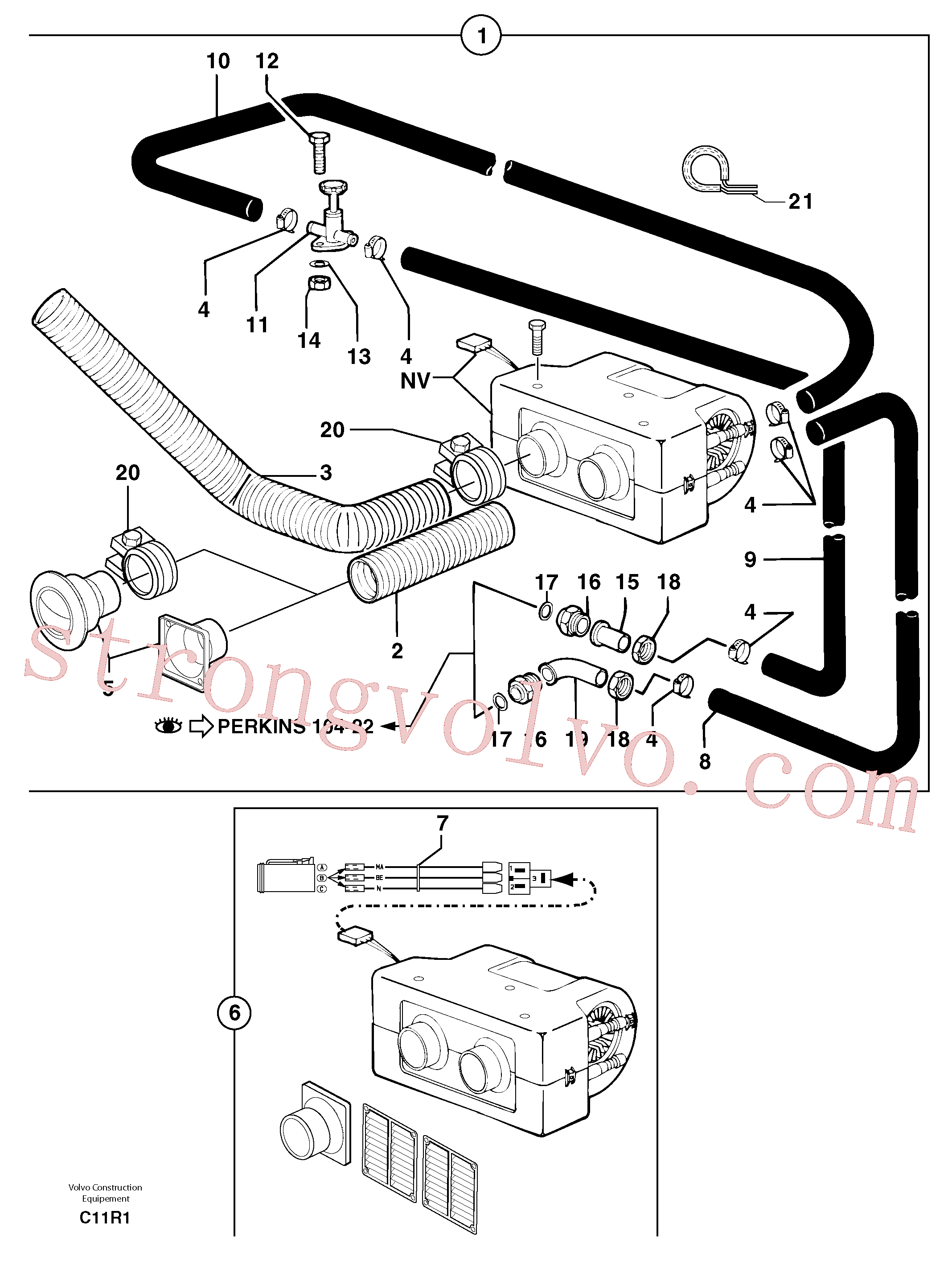 VOE11806232 Volvo Aquecimento da cabina(C11R1 Montagem)