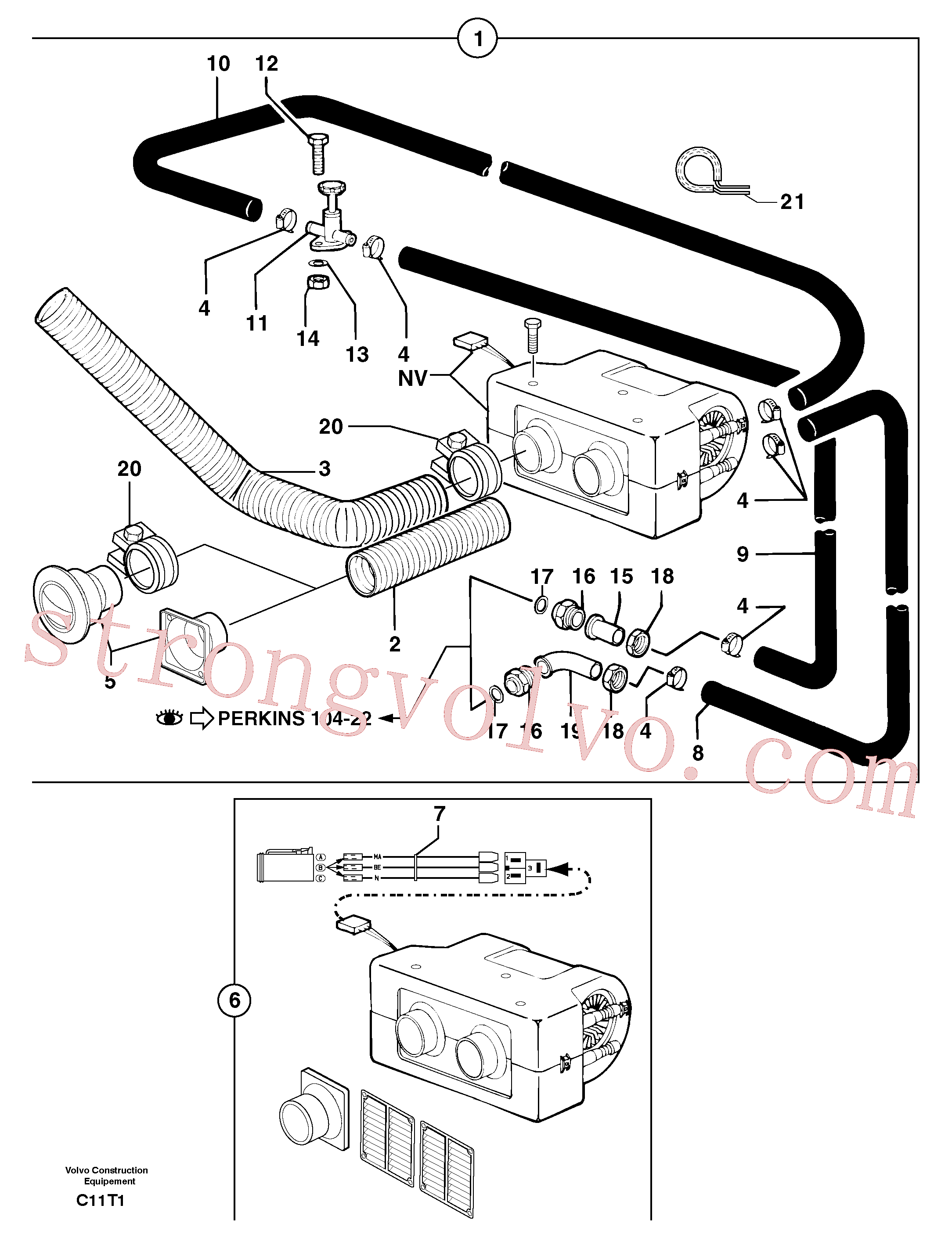 VOE11806232 Volvo Aquecimento da cabina(C11T1 Montagem)