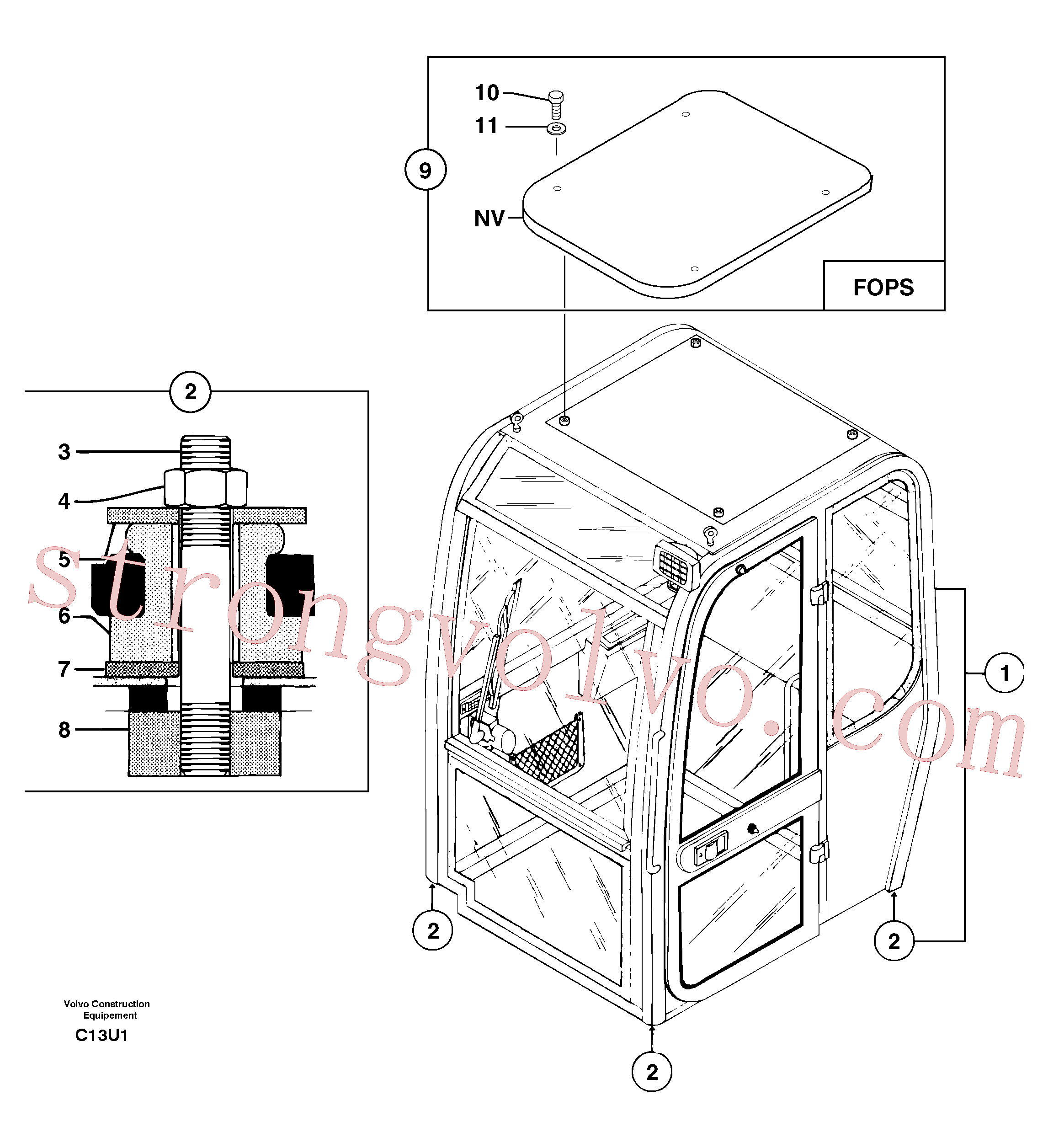 VOE11803009 Volvo Cabina equipada(C13U1 Montagem)