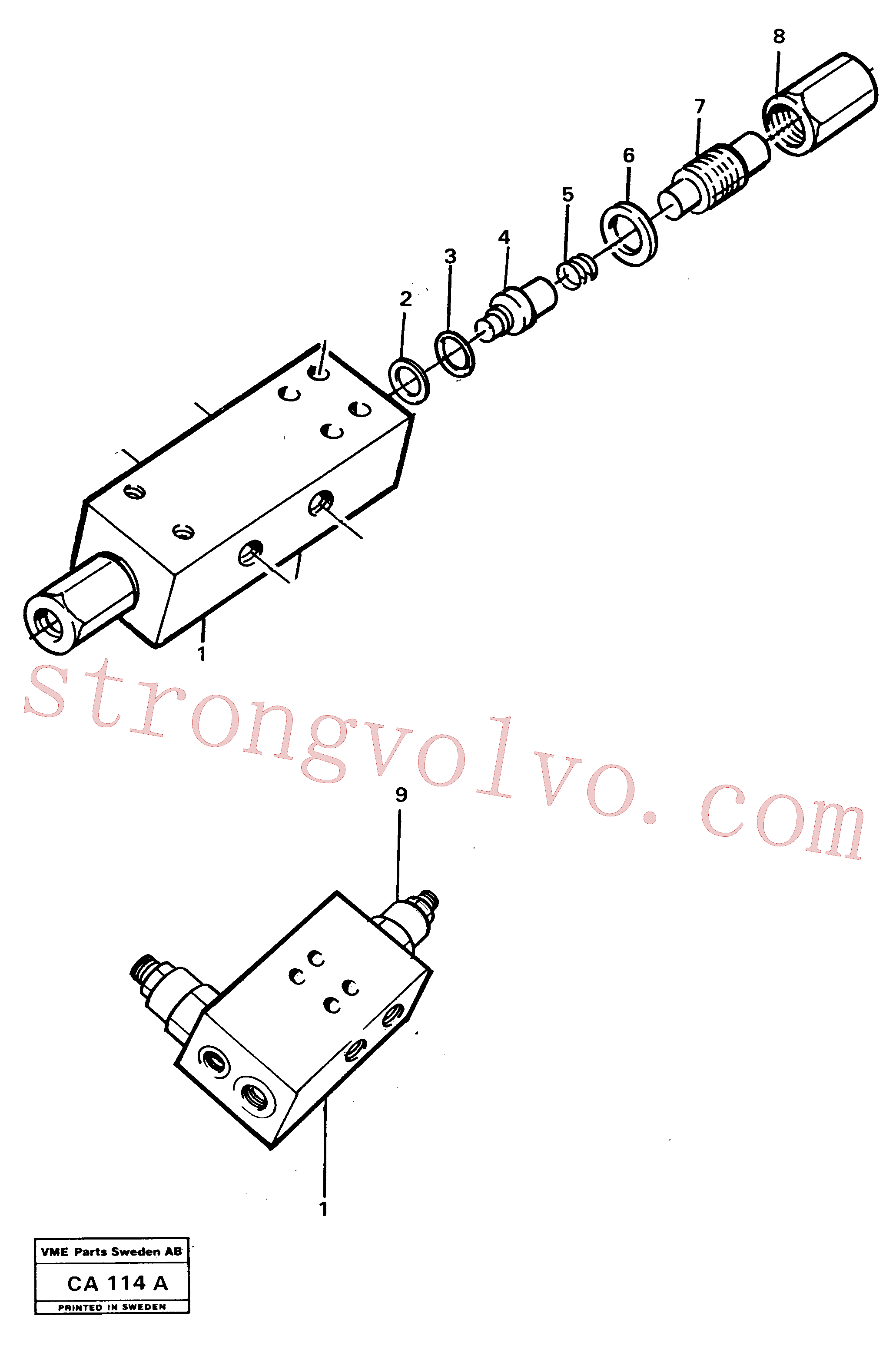 VOE14013069 Volvo Secção da válvula(CA114A Montagem)