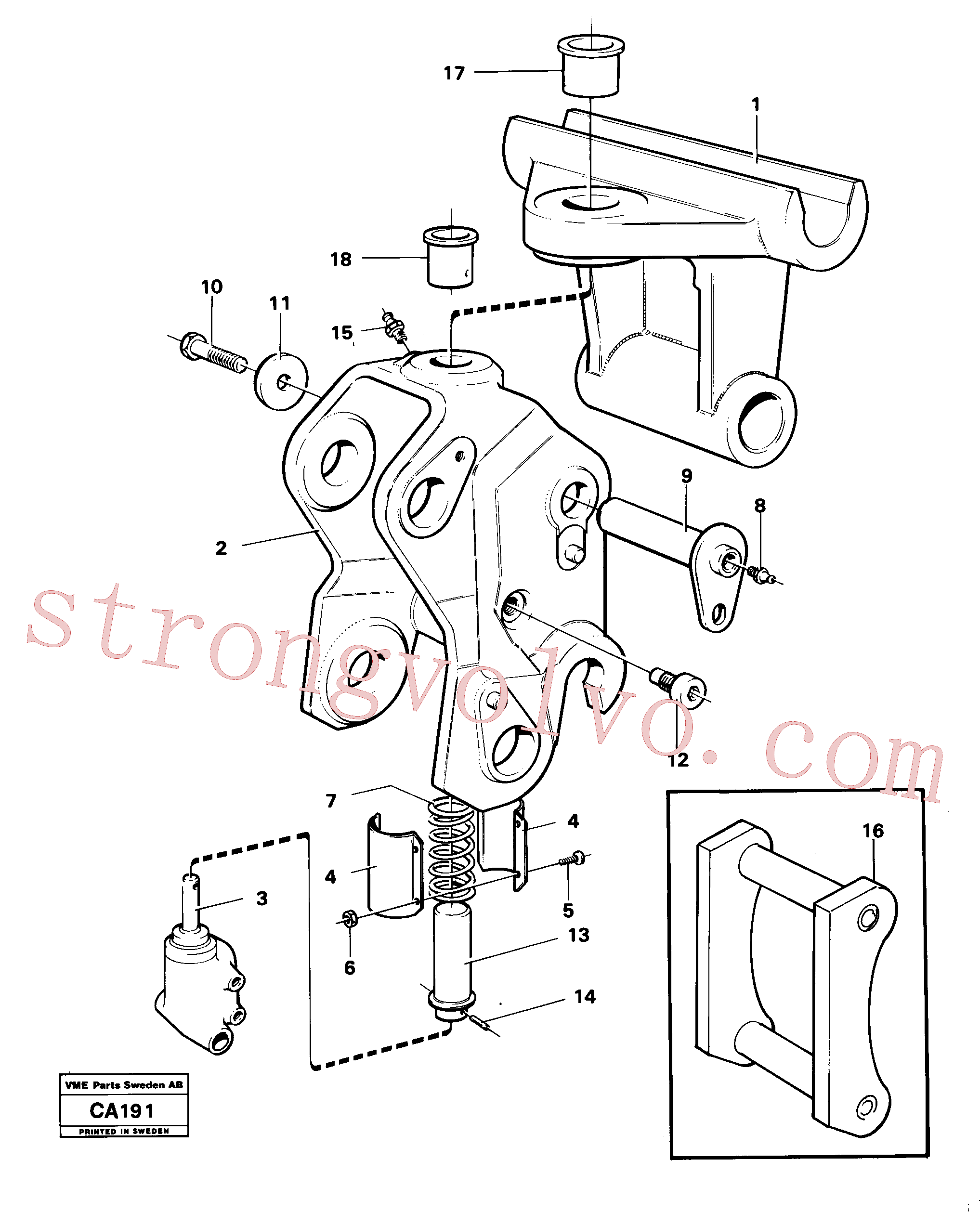 Volvo VOE951993 Pino tubular Volvo Acessórios para escavadeira