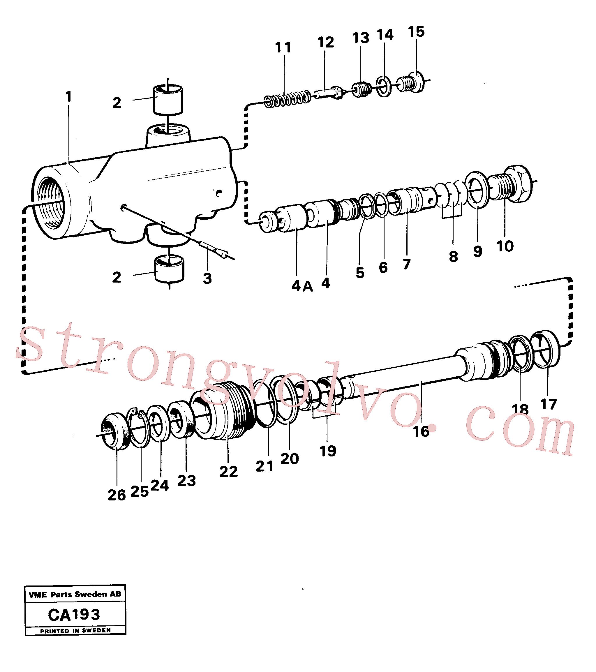 VOE13962548 Volvo Cilindro hidráulico(CA193 Montagem)