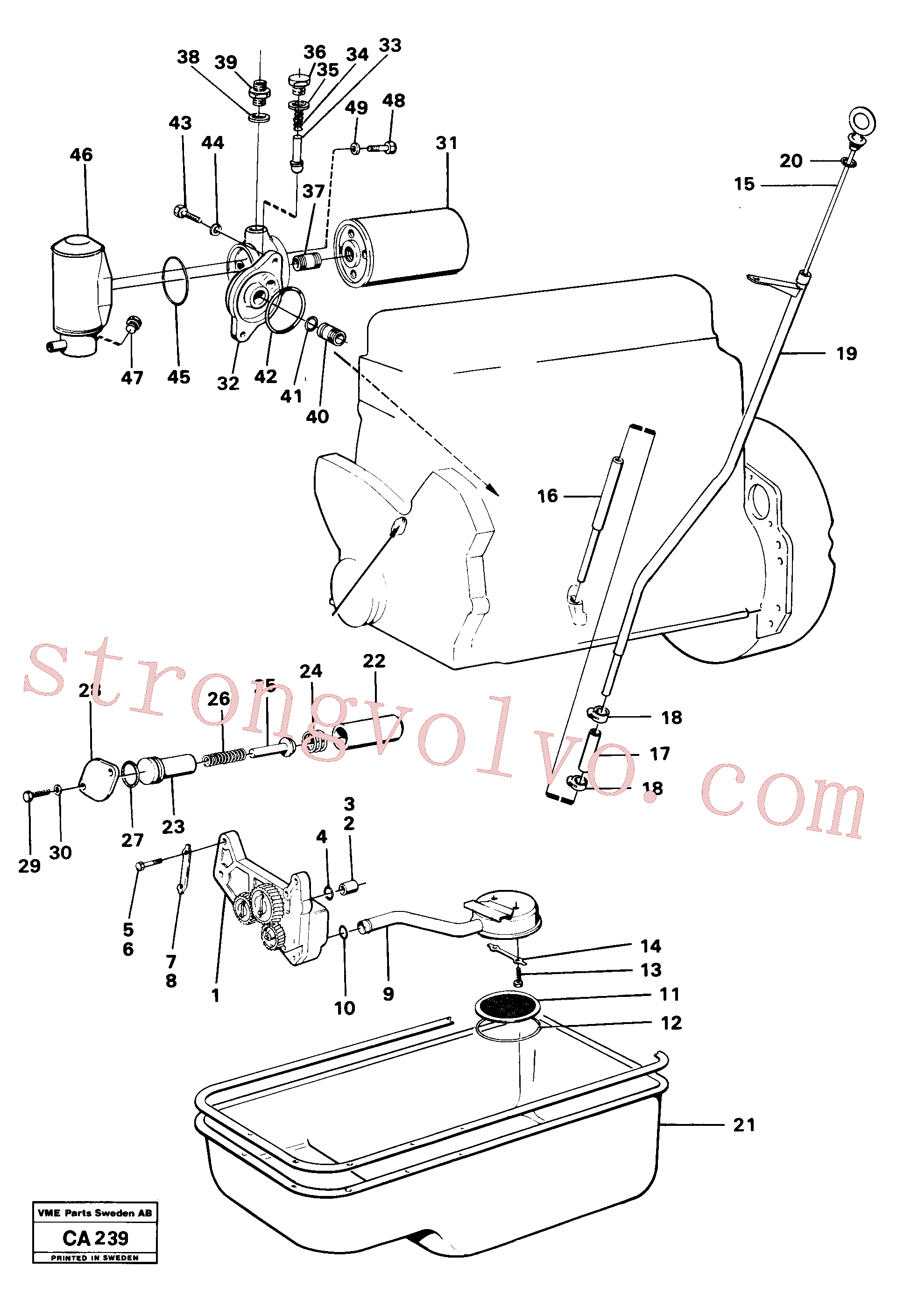 VOE955526 Volvo Sistema de óleo lubrificante(CA239 Montagem)