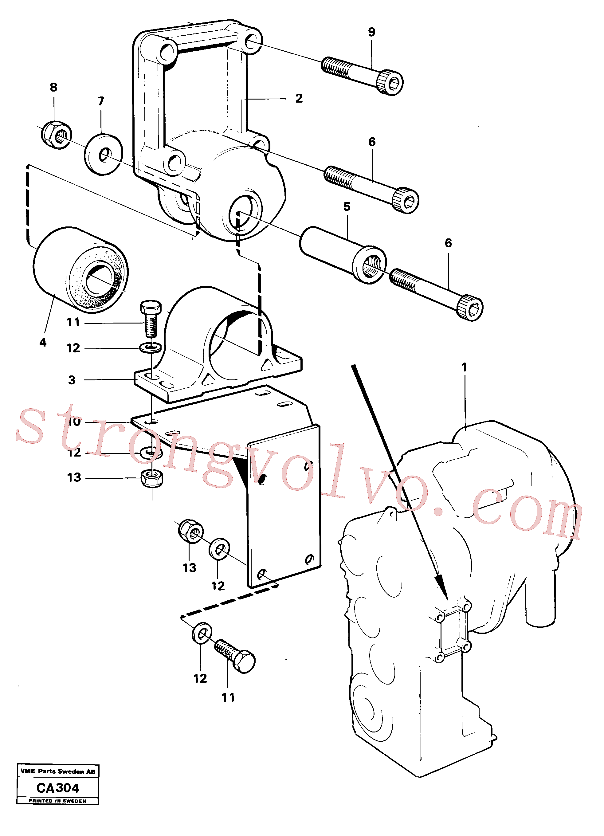VOE959287 Volvo Corpo da caixa de engrenagem com peça de adaptação(CA304 Montagem)
