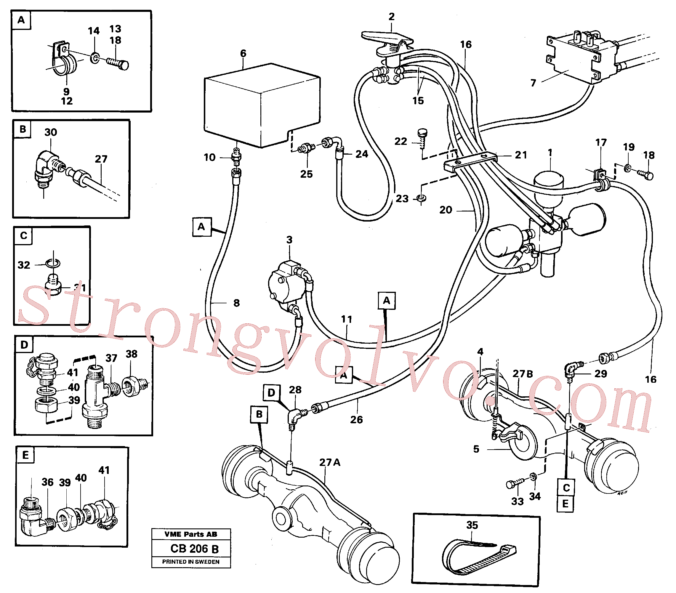 VOE932038 Volvo Sistema de travão(CB206B Montagem)