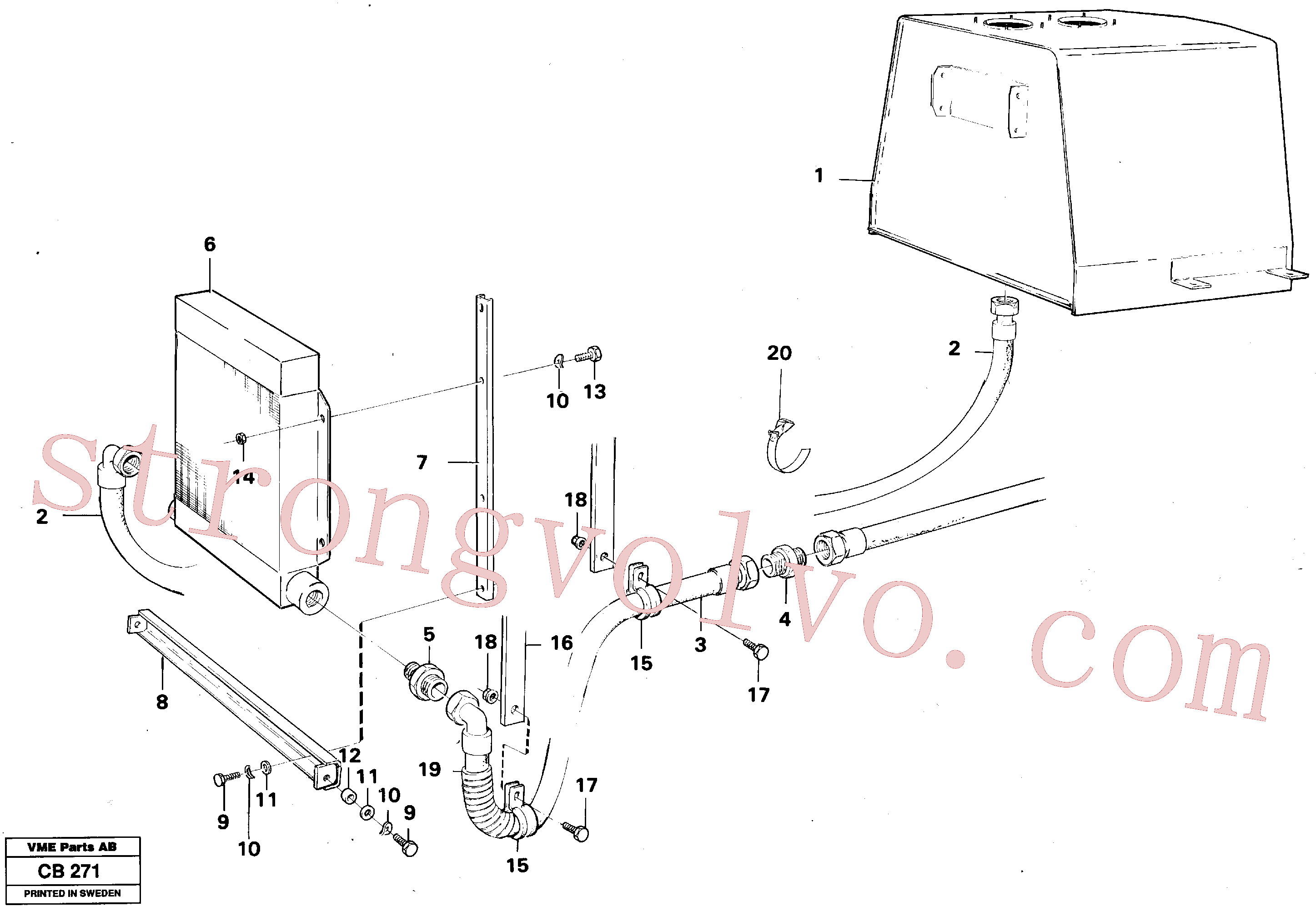 VOE932141 Volvo Refrigerador de óleo hidráulico(CB271 Montagem)