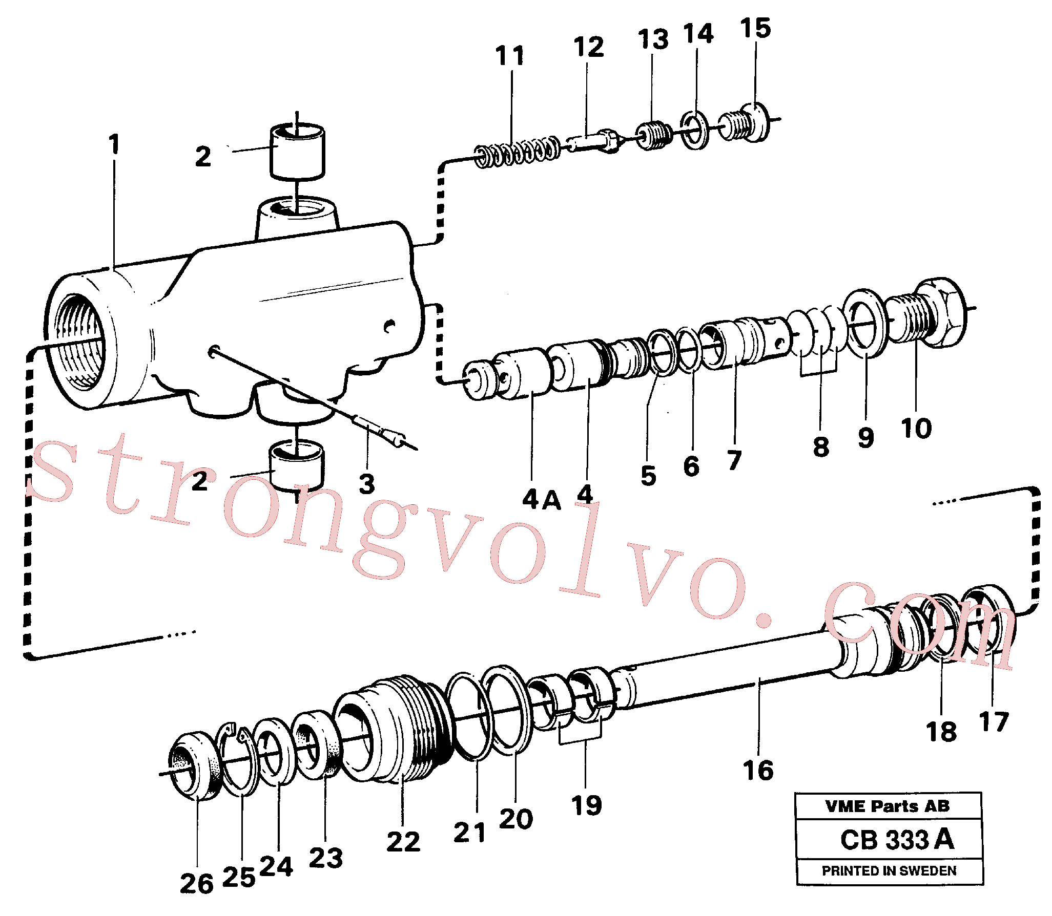 VOE4784910 Volvo Cilindro hidráulico(CB333A Montagem)