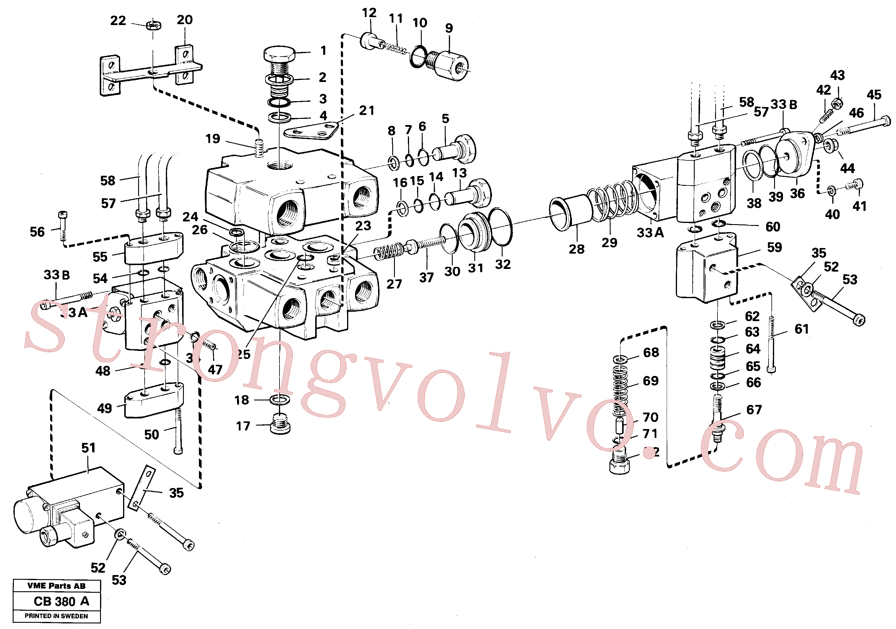 VOE11991657 Volvo Válvula, corpo do circuito e válvula de retorno(CB380A Montagem)