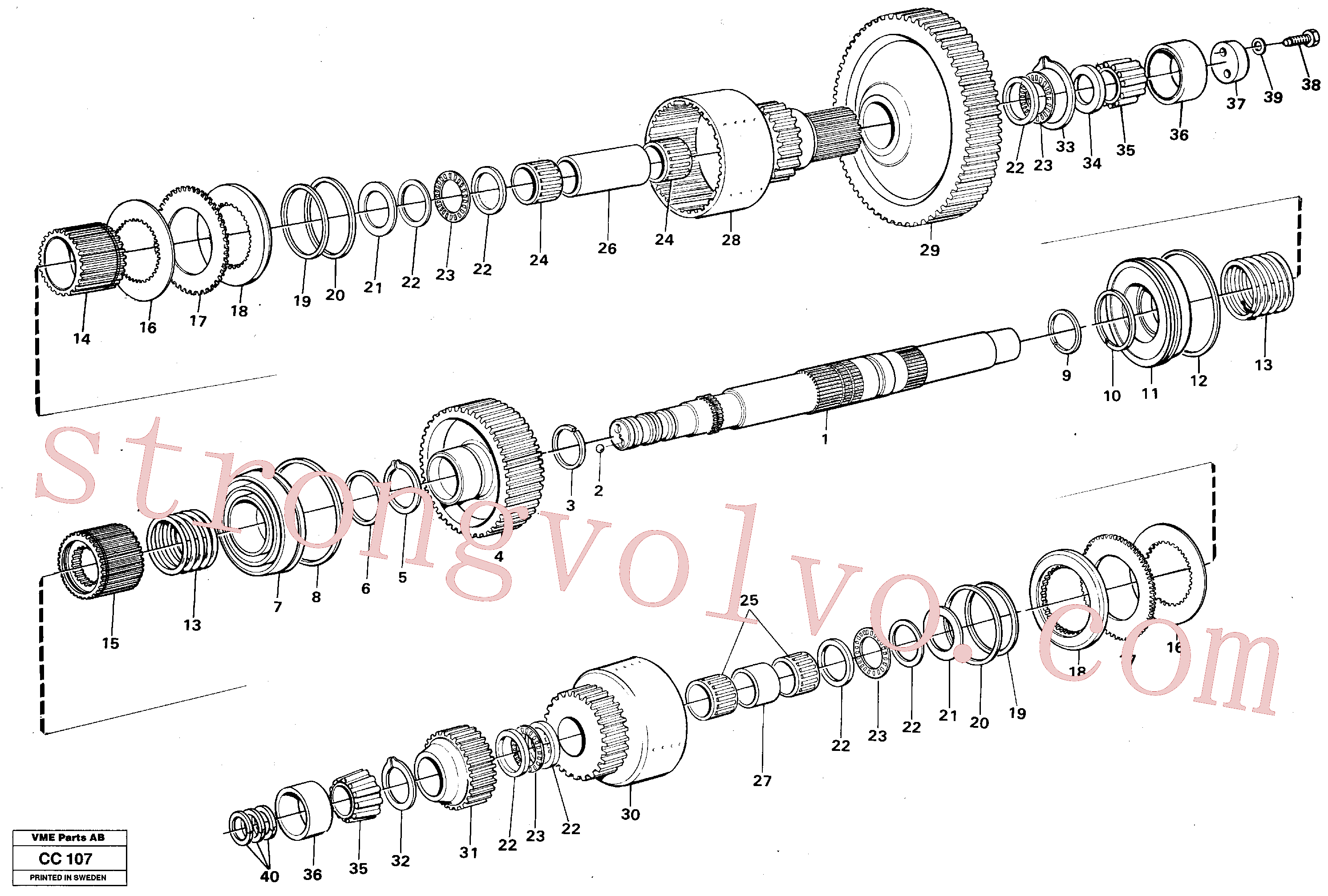VOE184079 Volvo Embraiagem hidráulica marcha-avante 3ª velocidade(CC107 Montagem)
