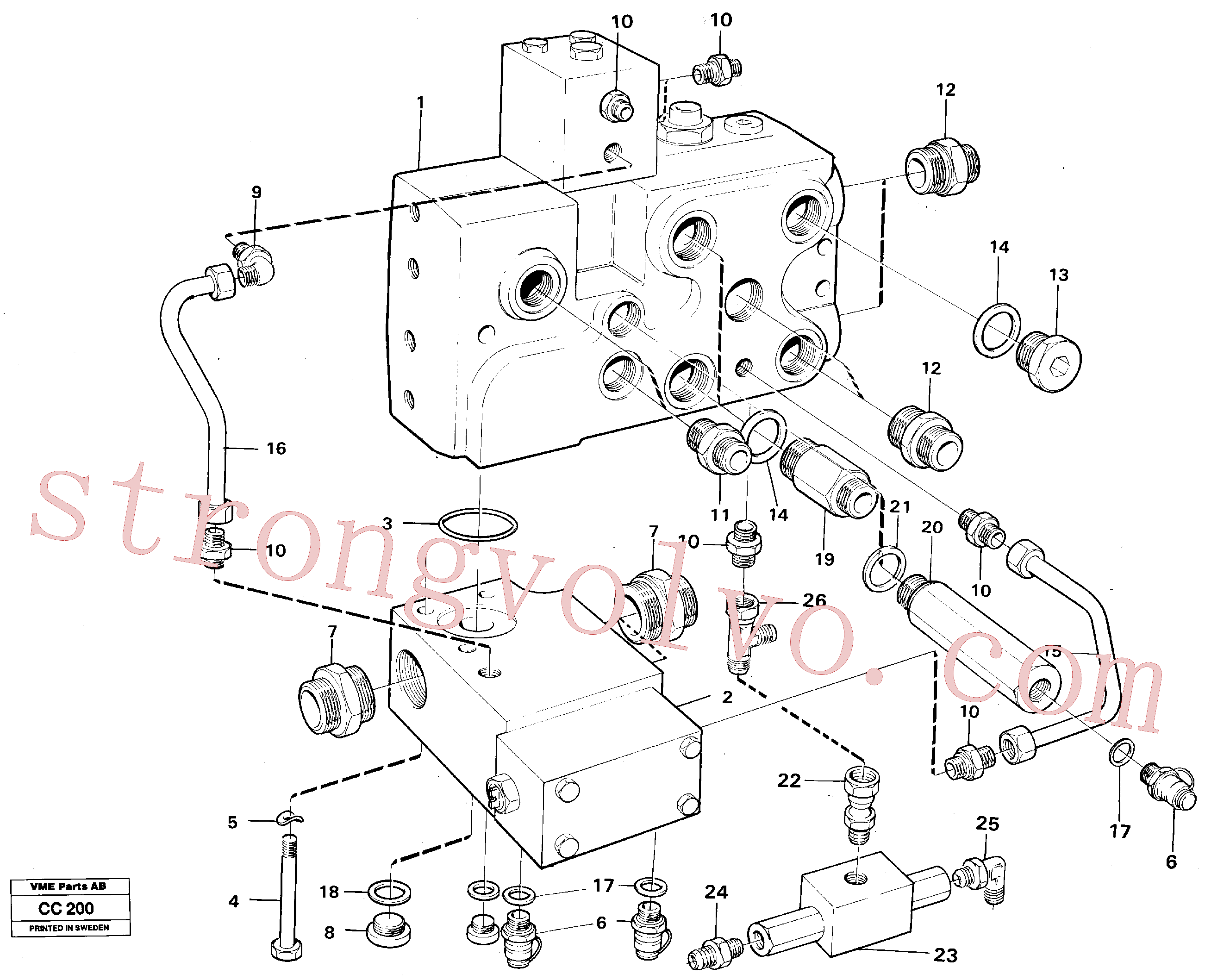 VOE14013069 Volvo Válvula, corpo do circuito e válvula de retorno(CC200 Montagem)