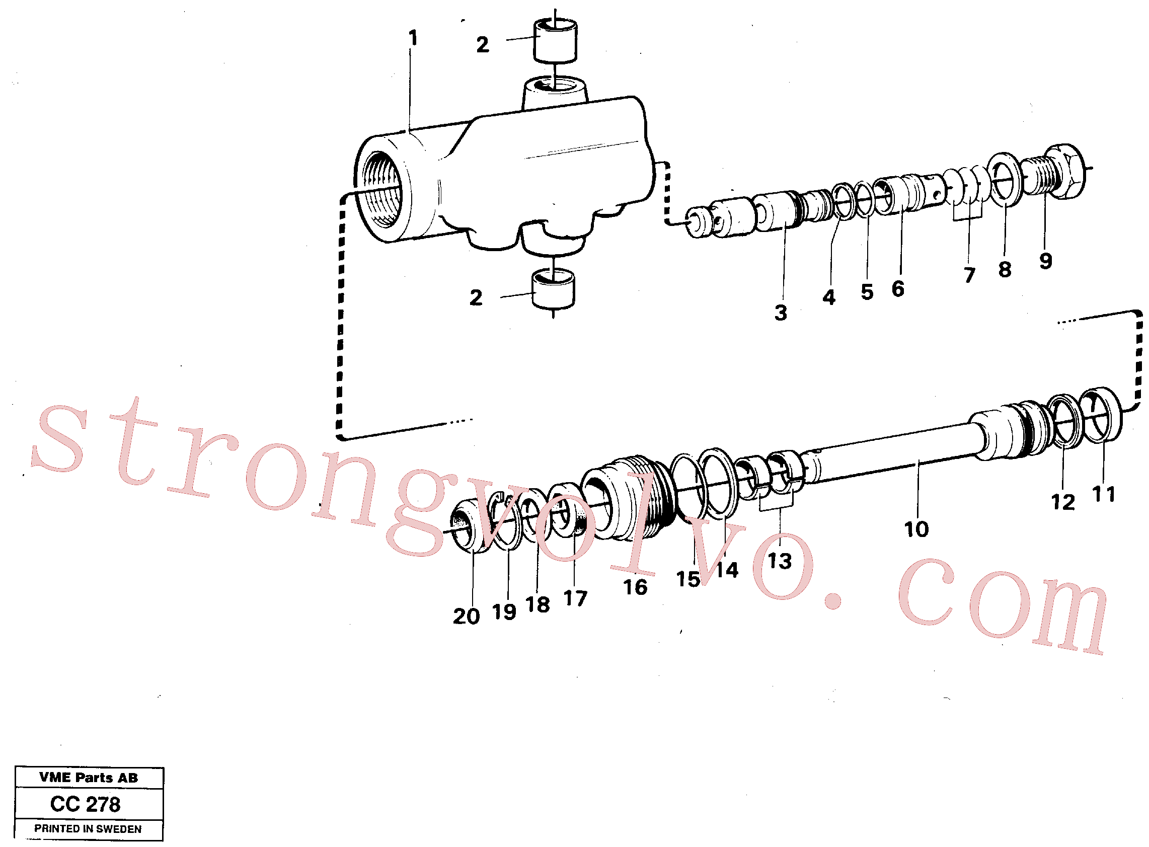 VOE13962548 Volvo Cilindro hidráulico(CC278 Montagem)