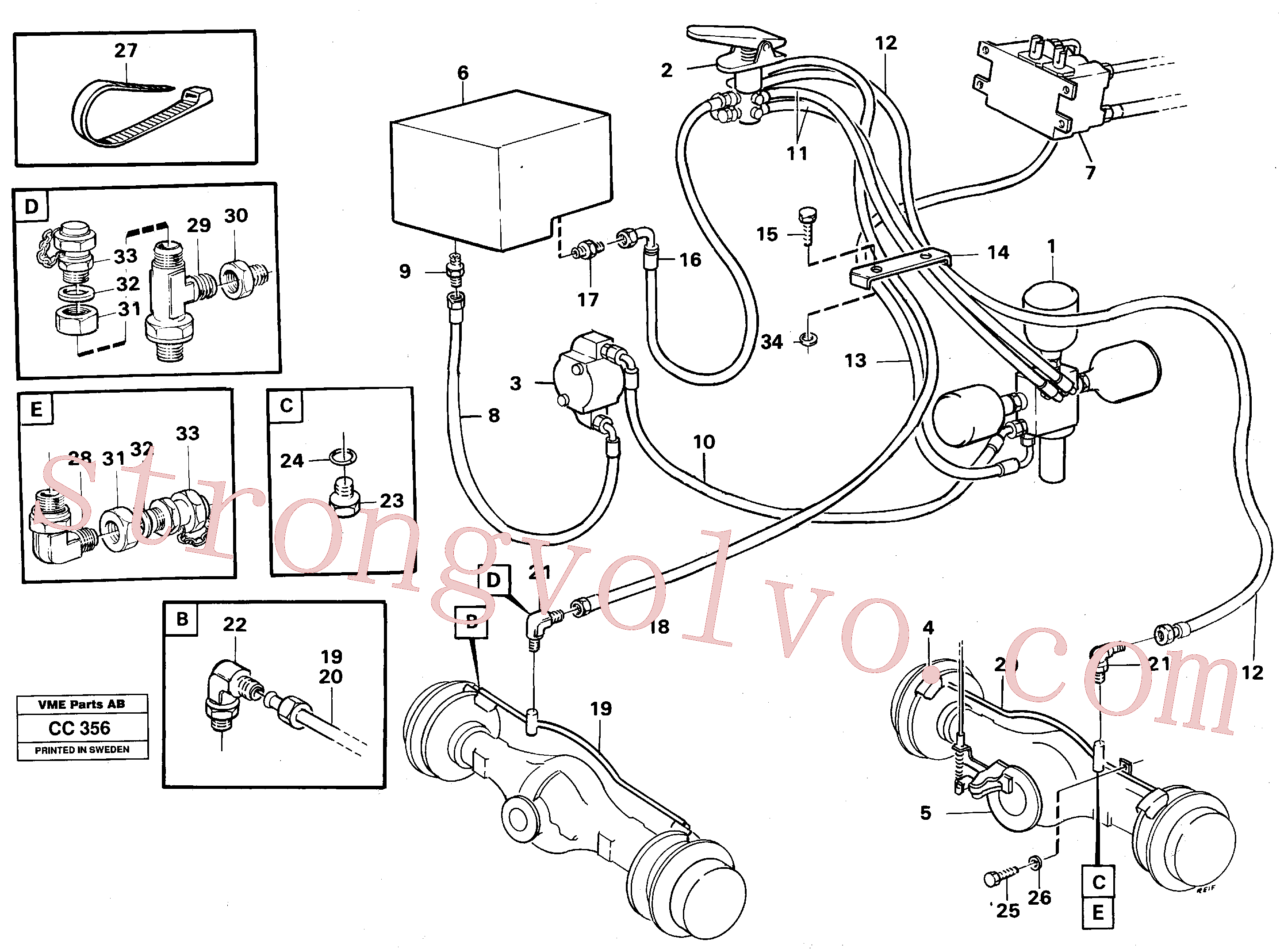 VOE931961 Volvo Sistema de travão(CC356 Montagem)