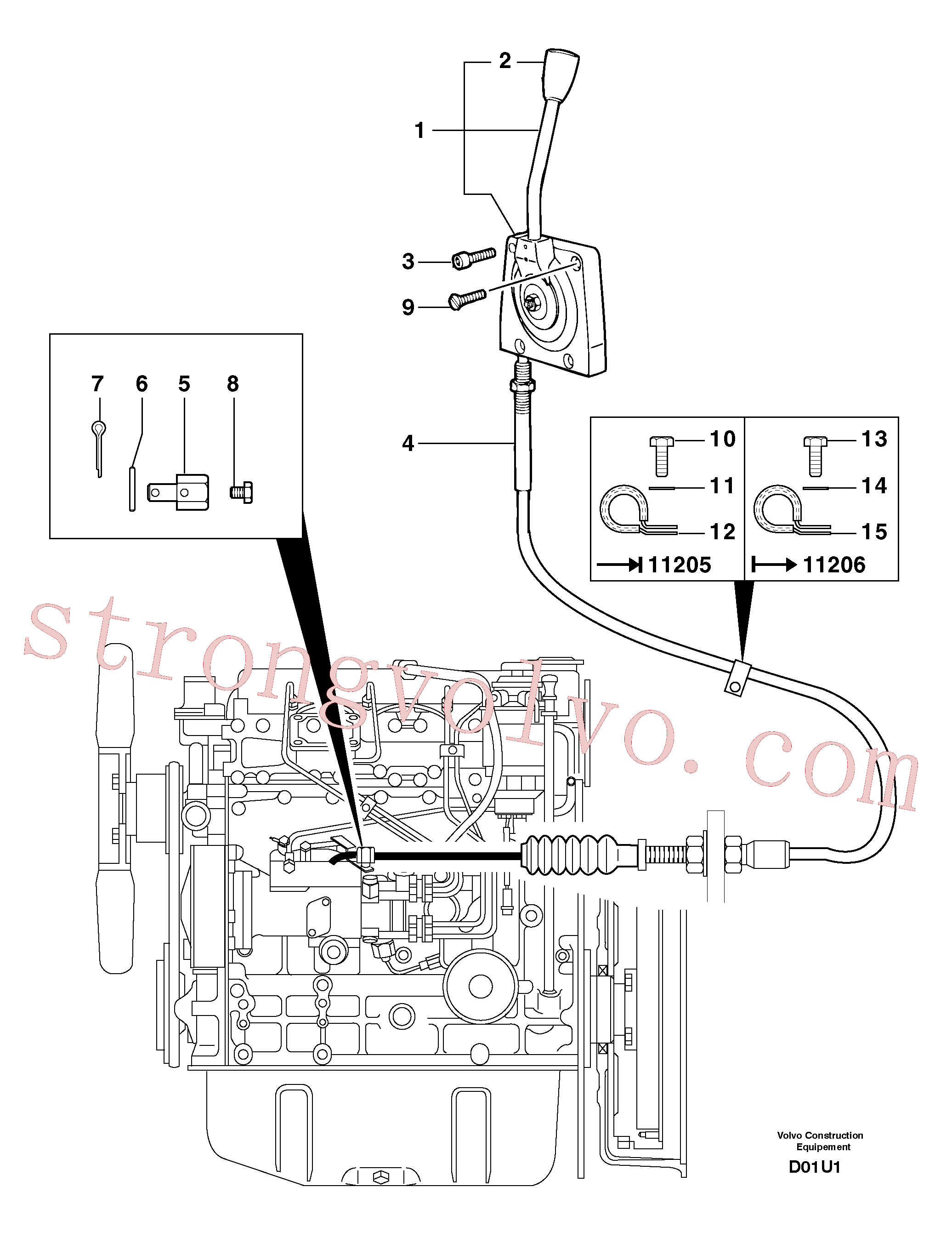 PJ4380020 Volvo Controlo de aceleração do motor(D01U1 Montagem)