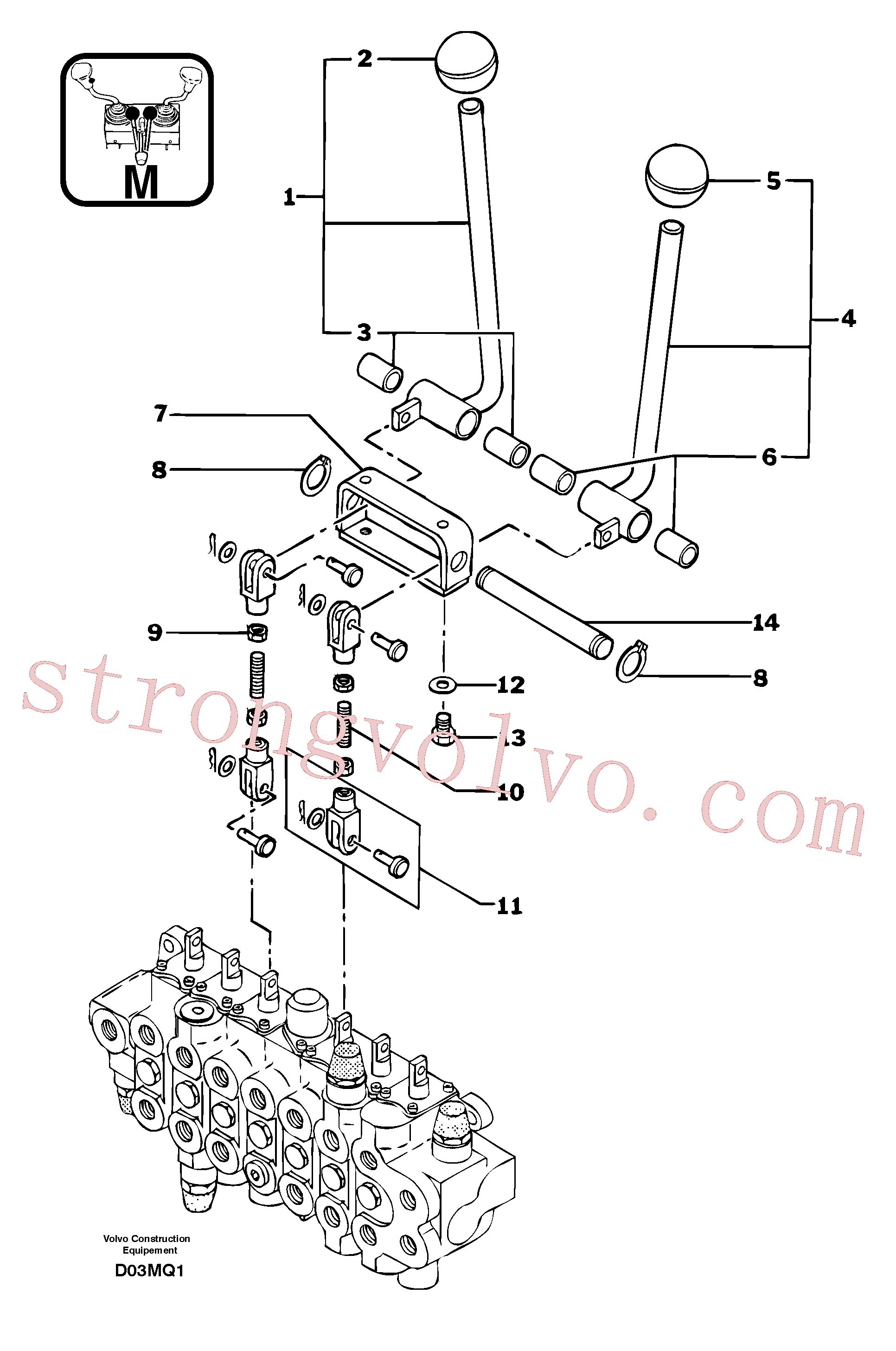 Atacado PJ4400001 Rod Volvo escavadeira