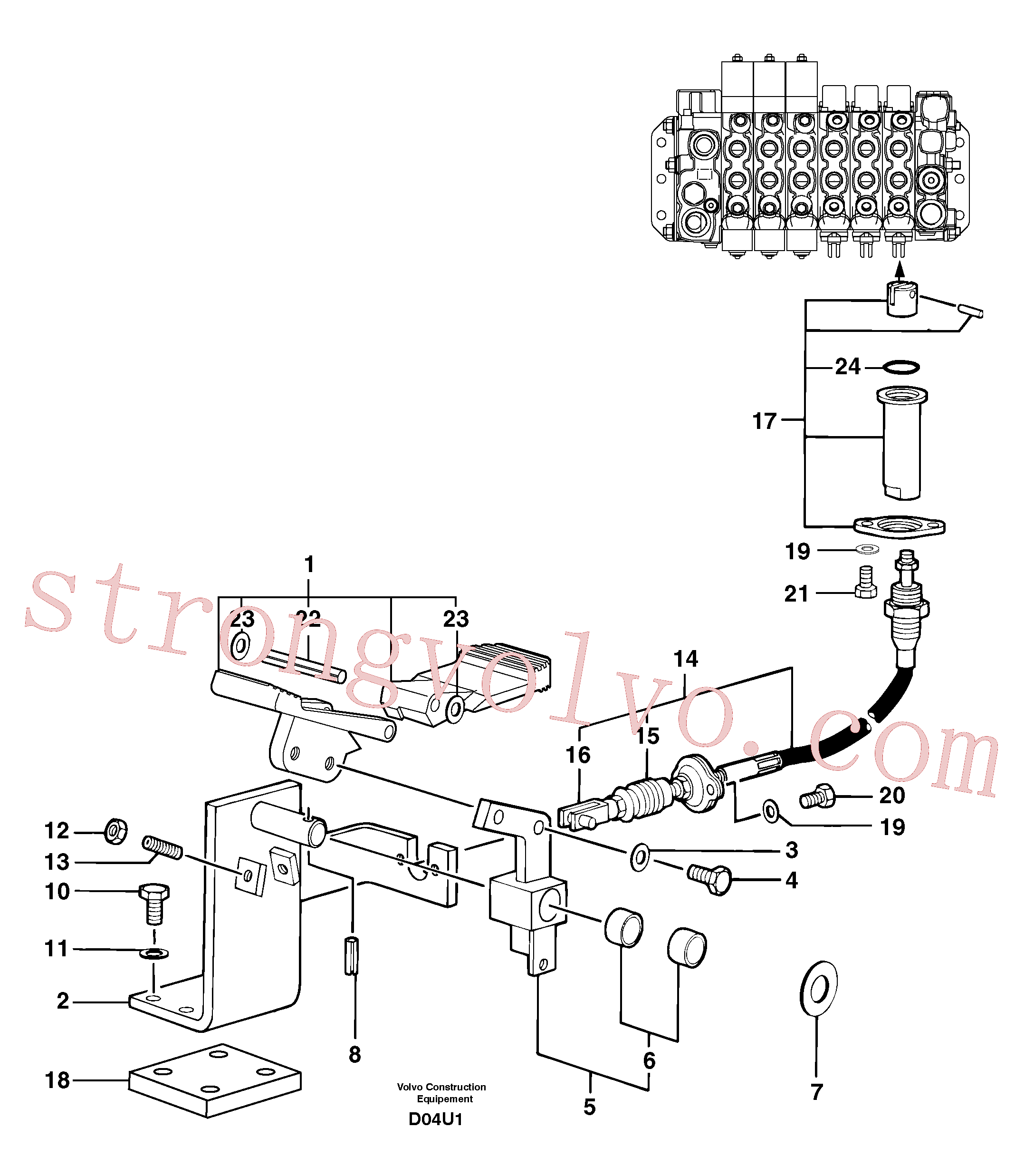 Atacado PJ7412468 Yoke Volvo escavadeira