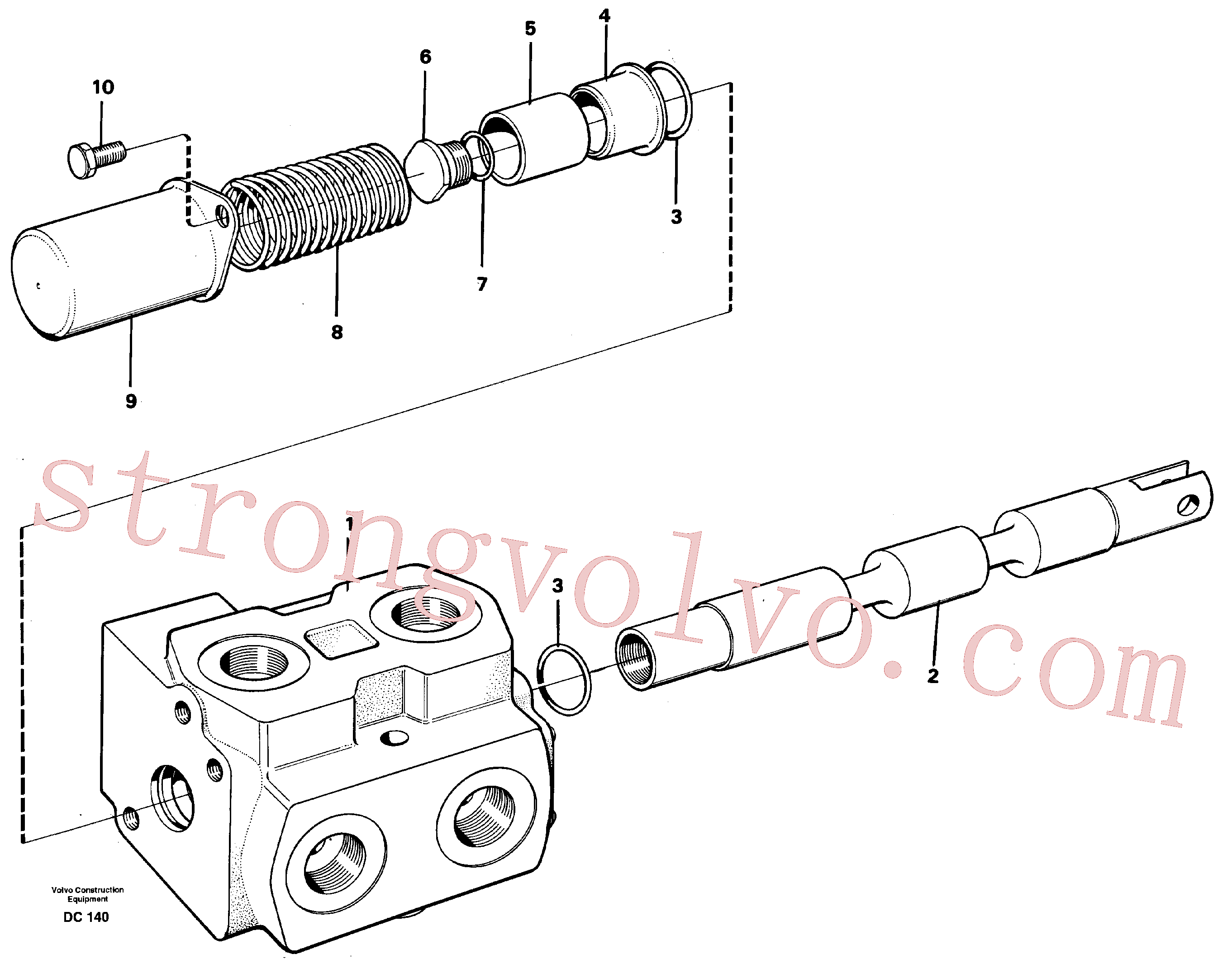 VOE6631316 Volvo Válvula hidráulica(DC140 Montagem)