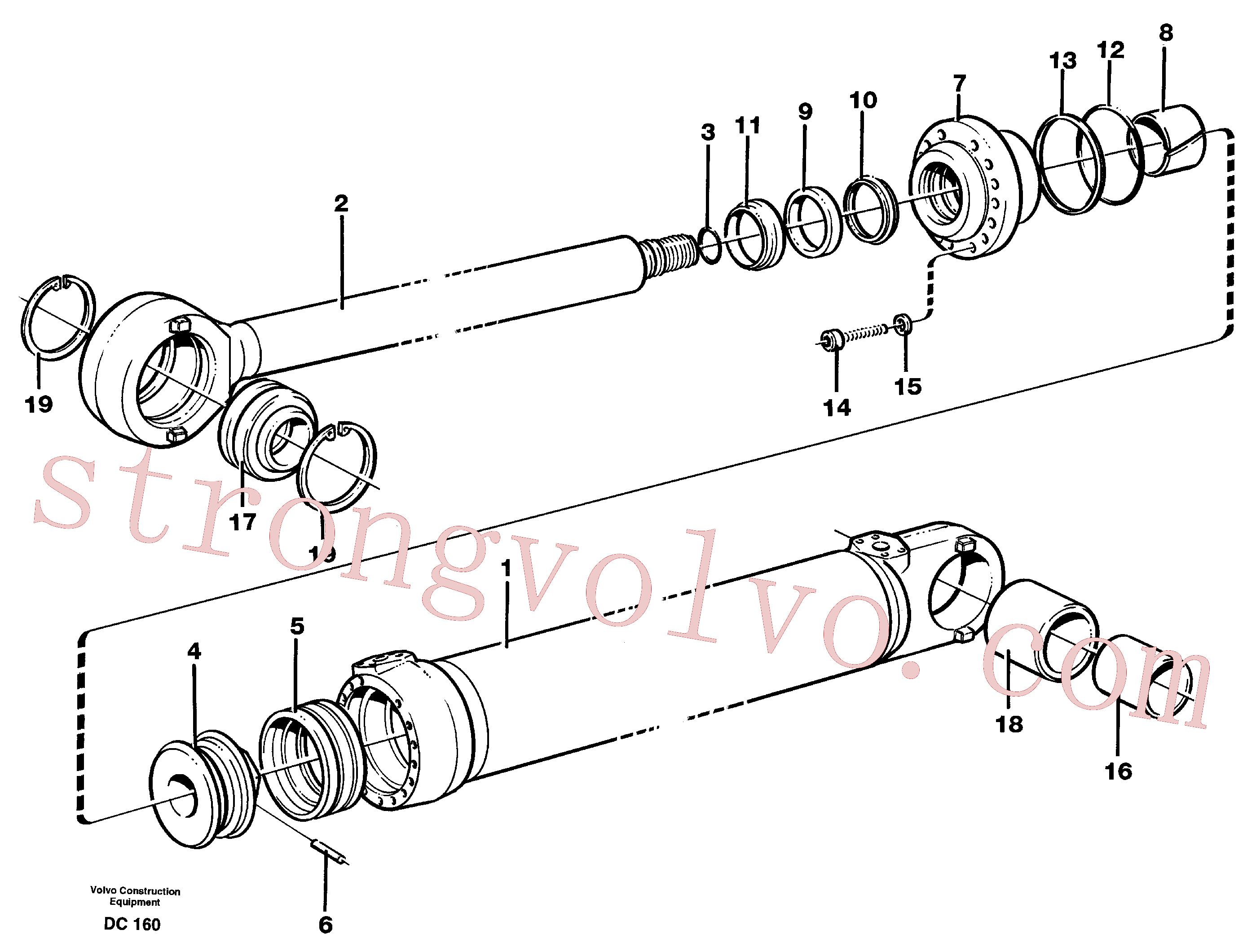 VOE925032 Volvo Cilindro hidráulico(DC160 Montagem)