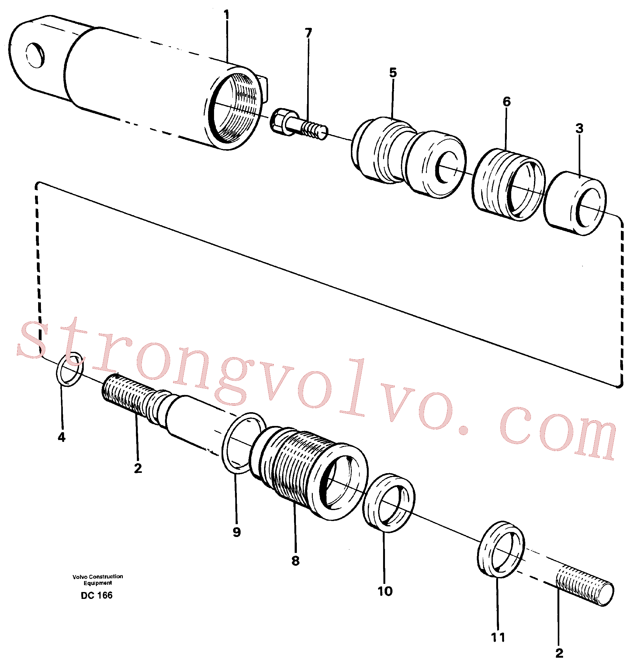 VOE4782831 Volvo Cilindro hidráulico(DC166 Montagem)
