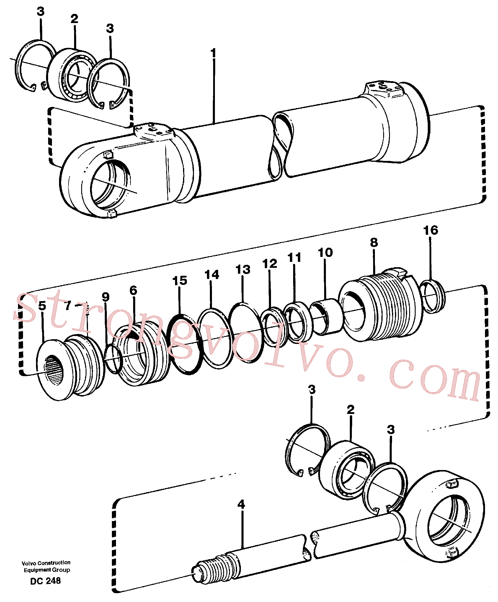 VOE11704125 Volvo Cilindro hidráulico(DC248 Montagem)