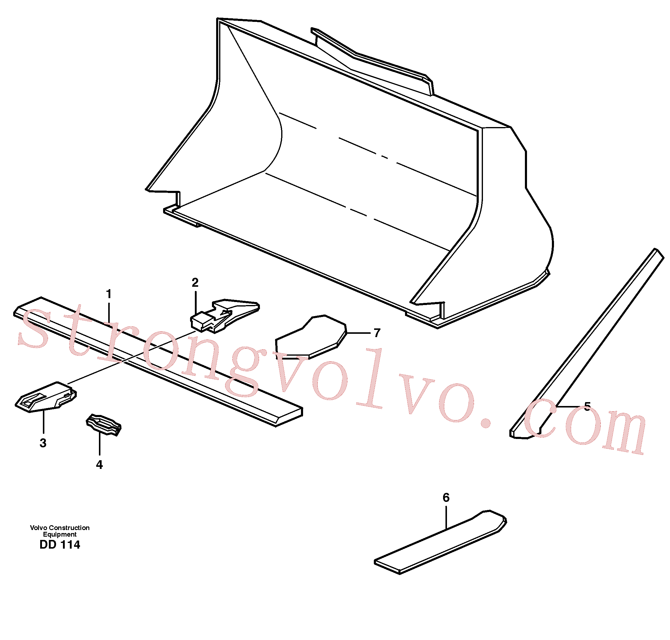VOE11081258 Volvo Balde, direito com dentes(DD114 Montagem)