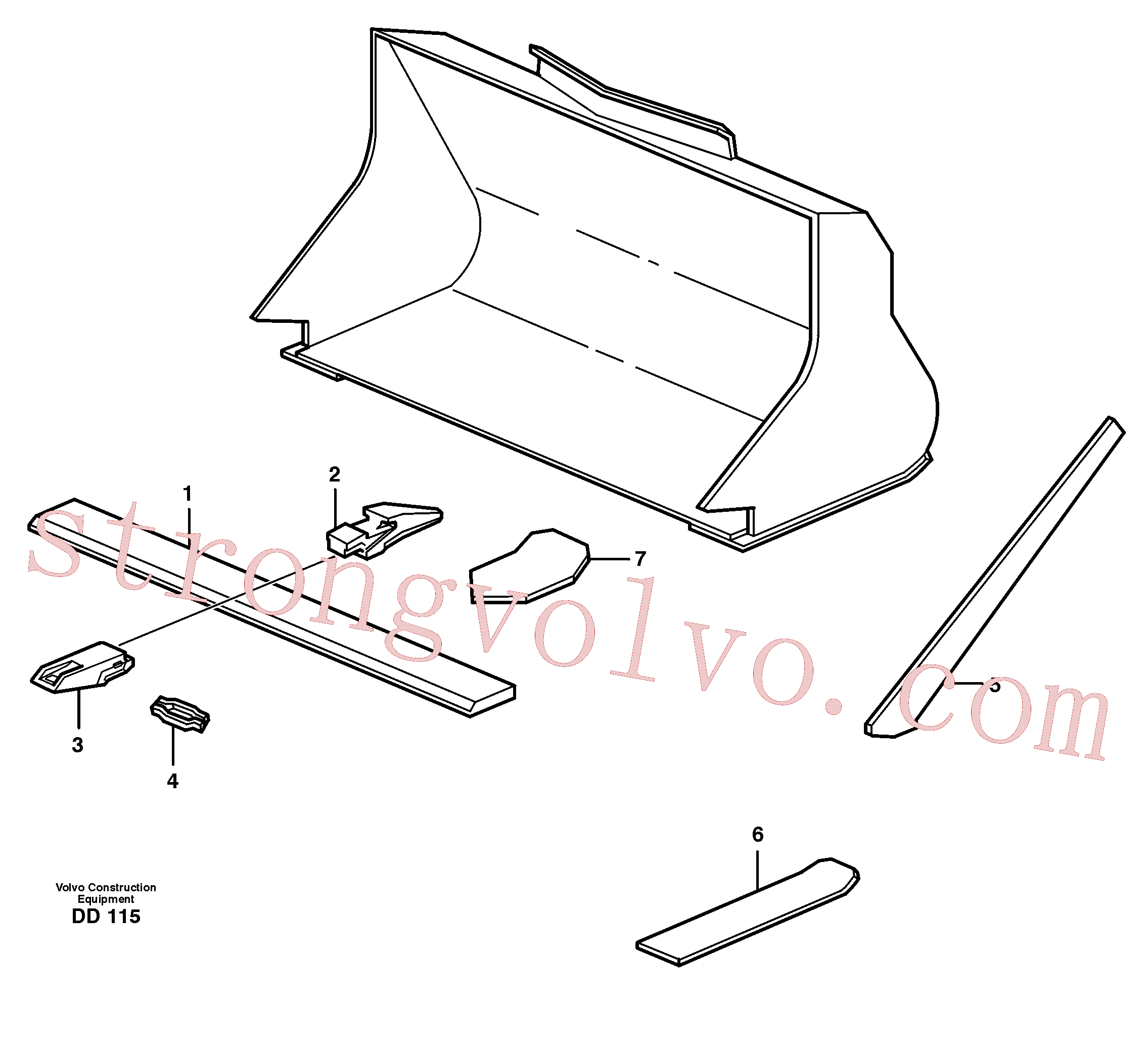VOE11081258 Volvo Balde, direito com dentes(DD115 Montagem)