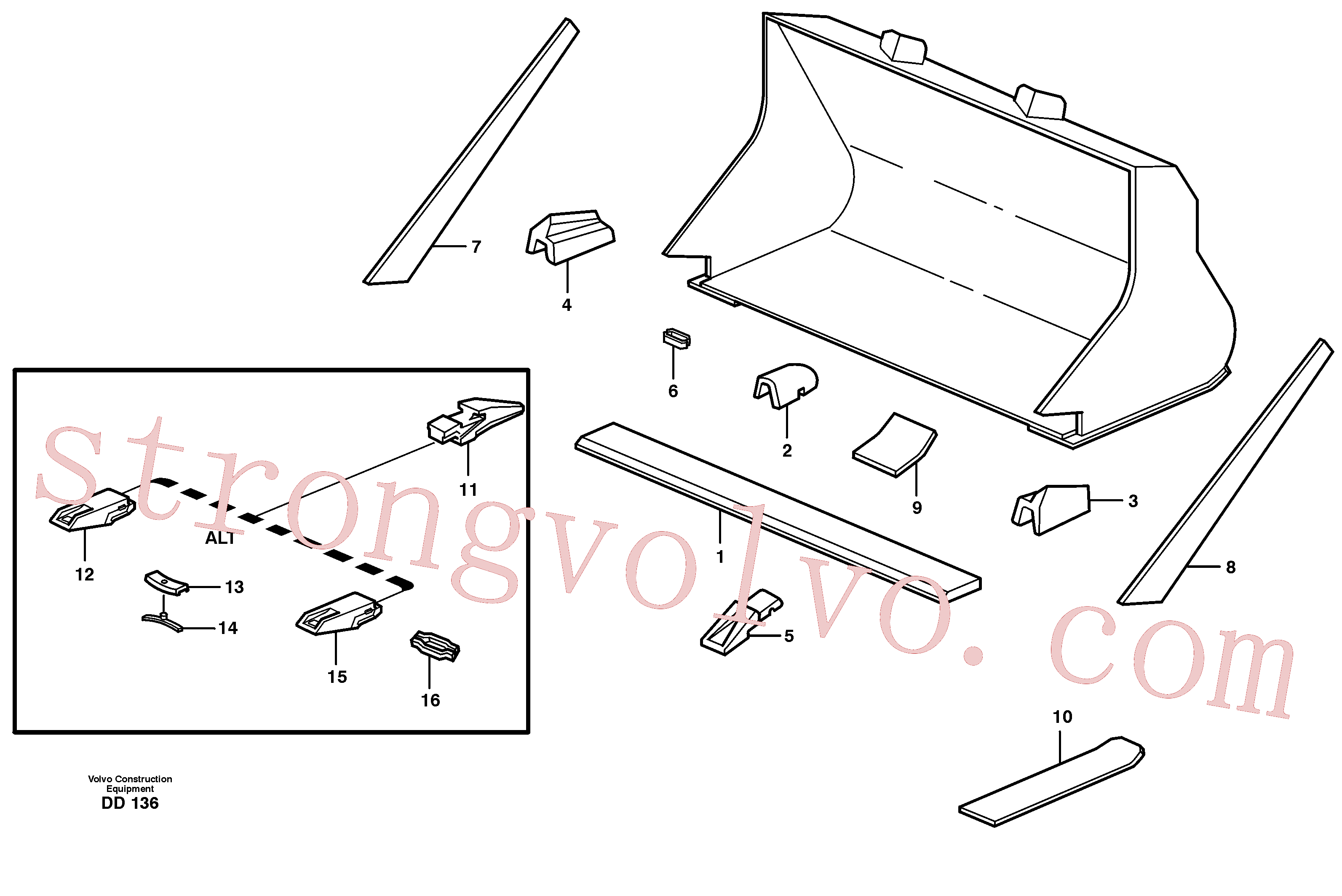 Atacado VOE4786501 Porta-canto dentado Volvo escavadeira