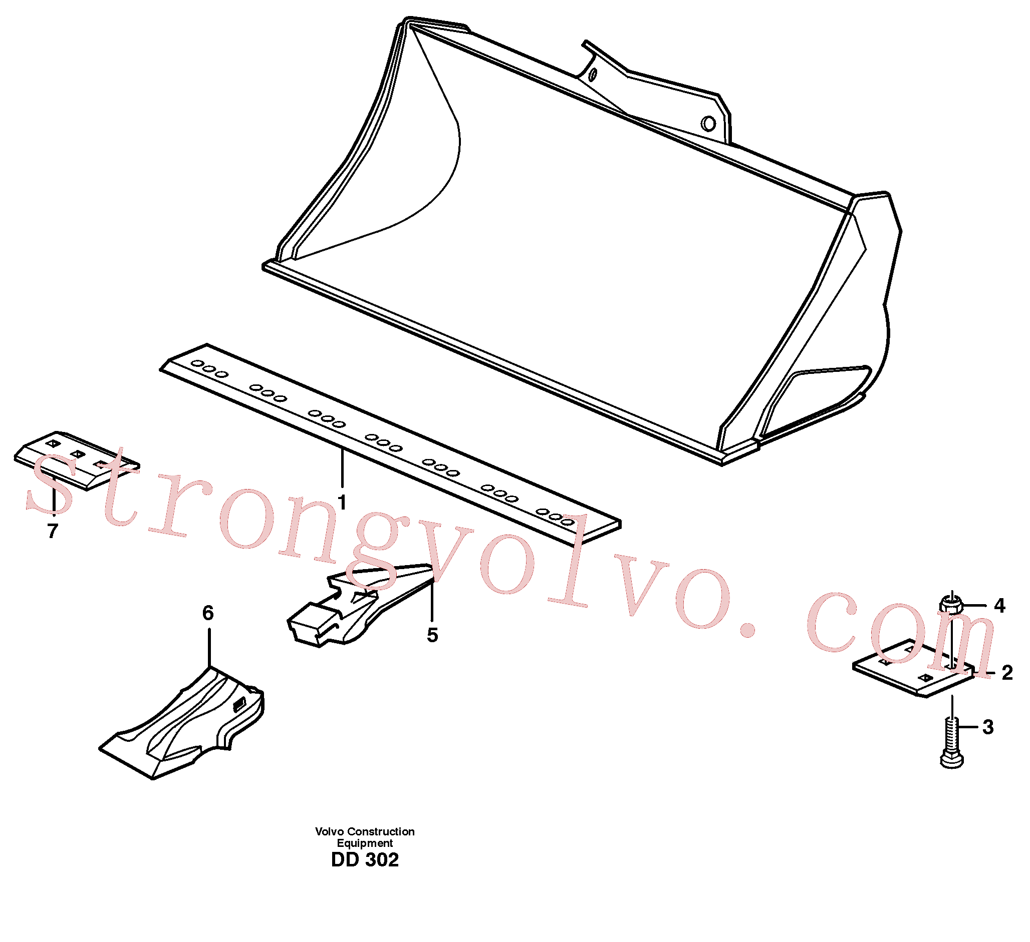 VOE11045692 Volvo Balde, direito com dentes(DD302 Montagem)