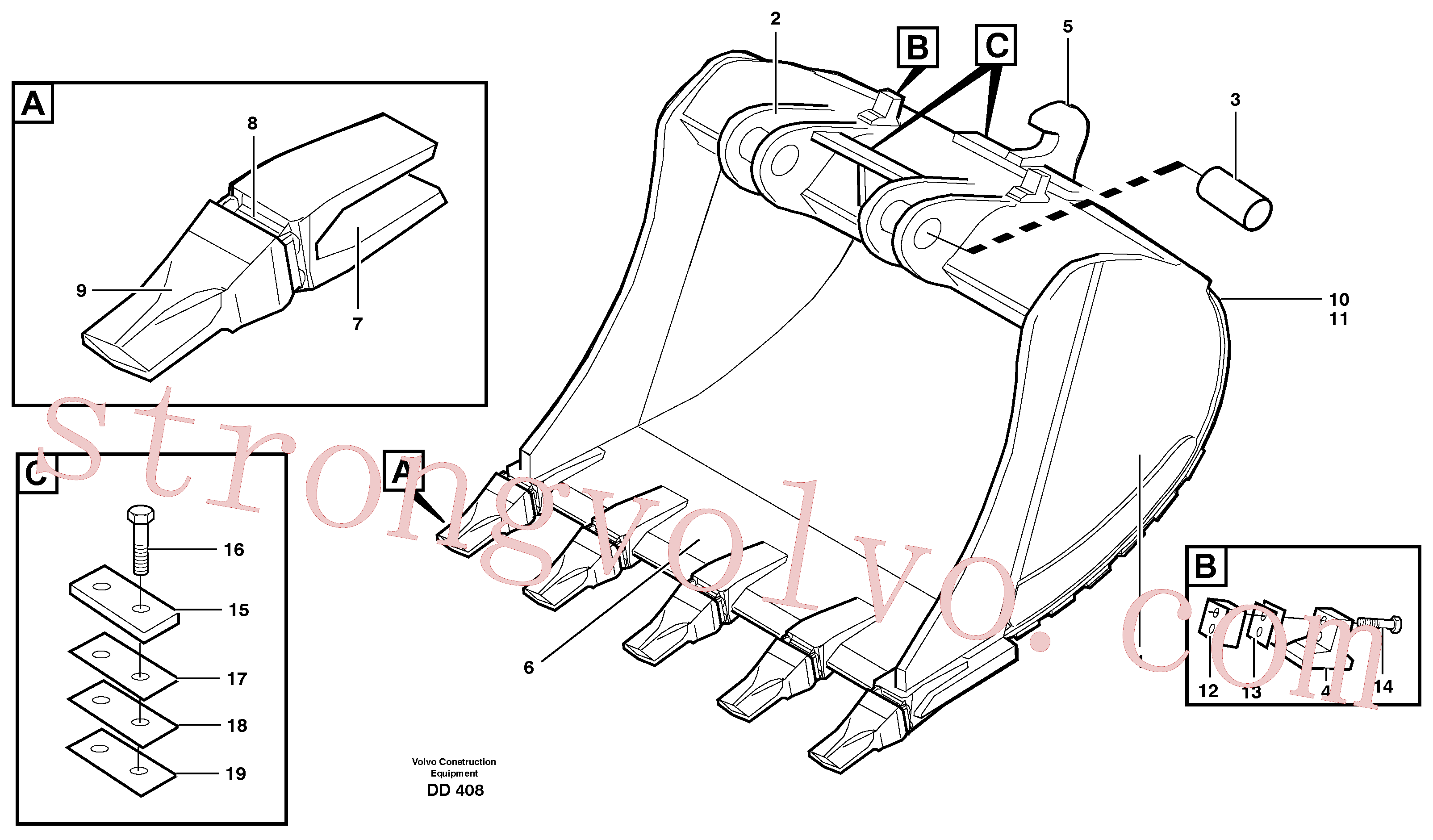 Atacado VOE14343251 Bucket Volvo escavadeira