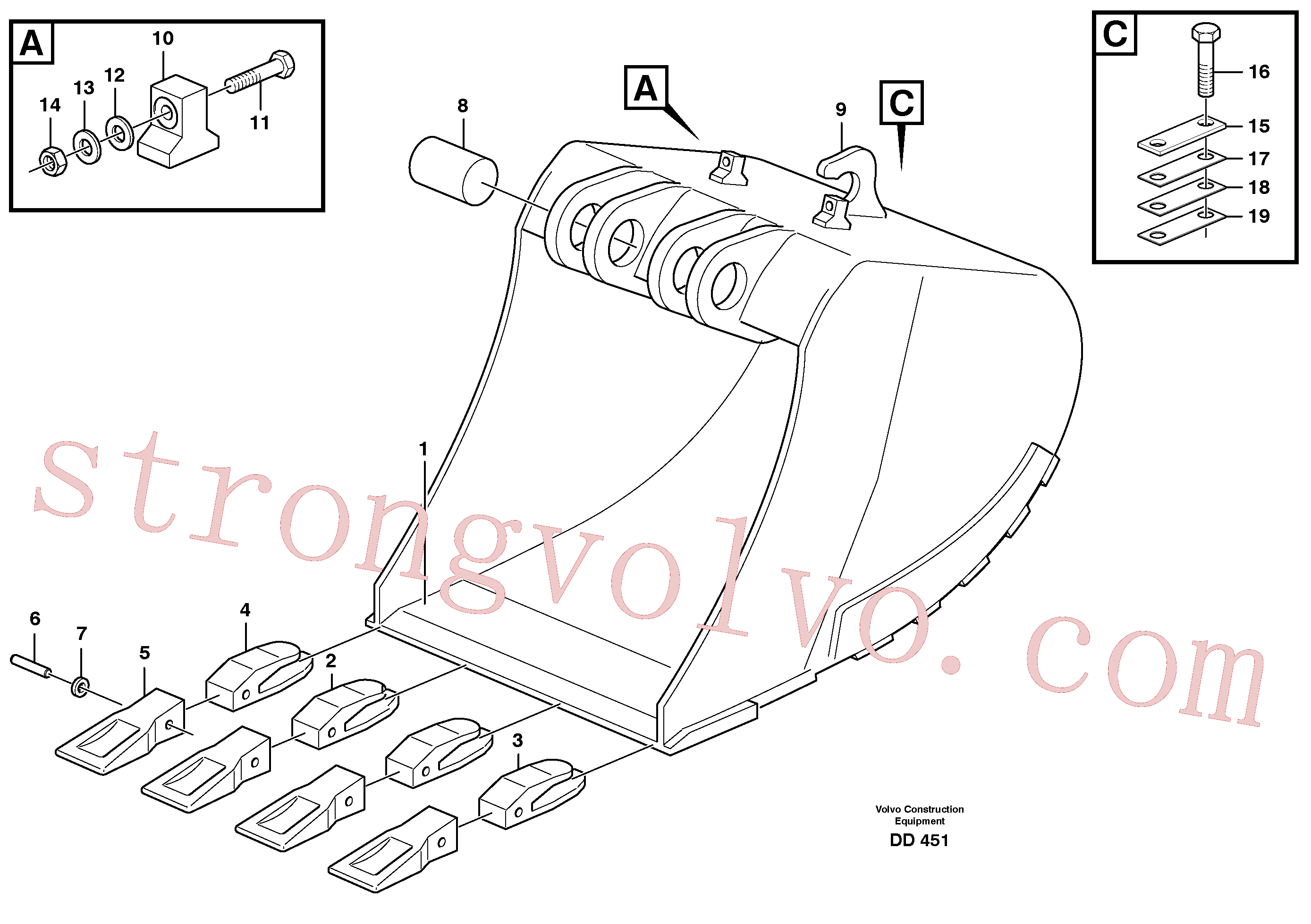 Atacado VOE14242816 Dente escavadeira Volvo escavadeira