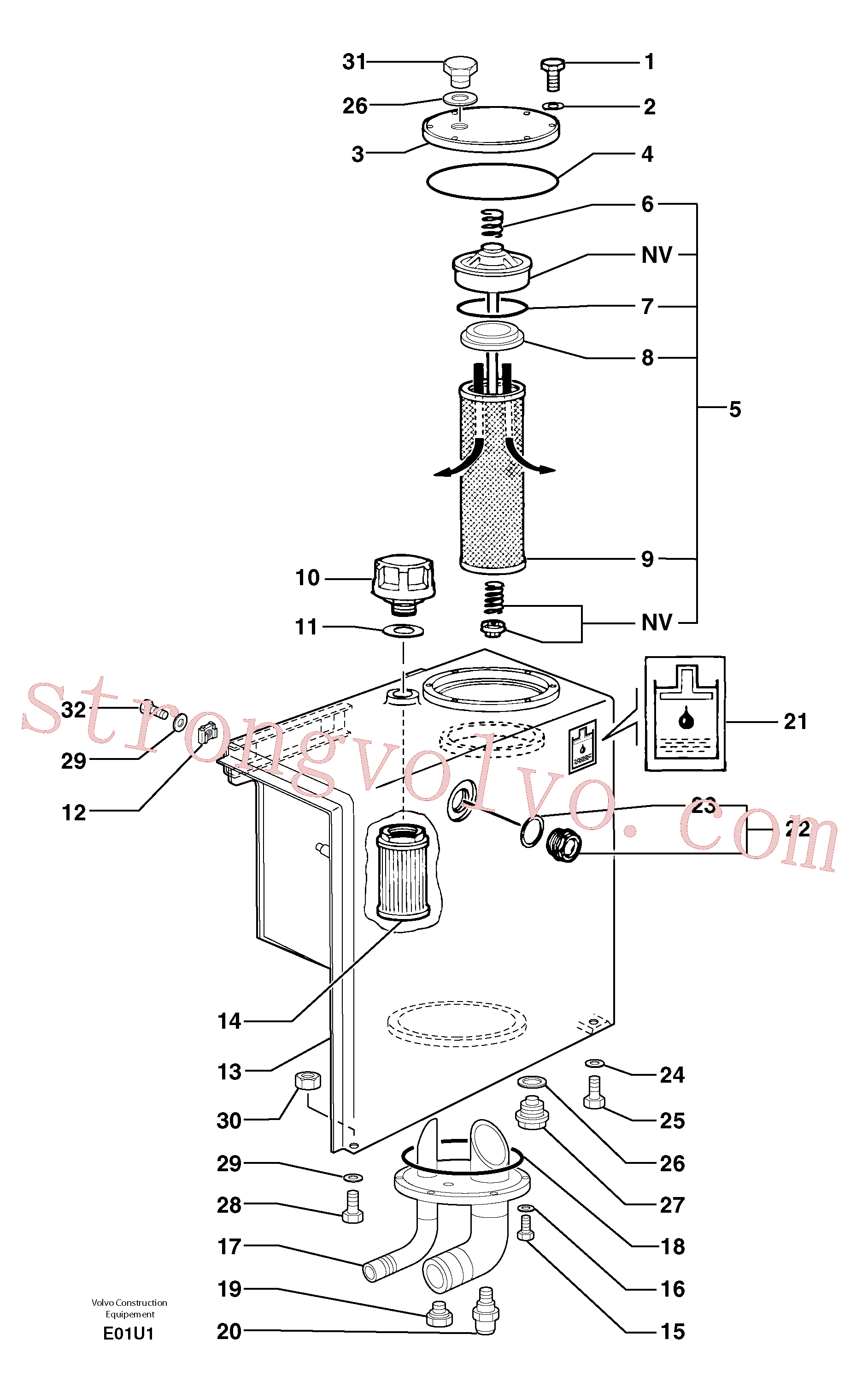 Volvo Acessórios para escavadeira PJ5130091 Contacto térmico Acessórios