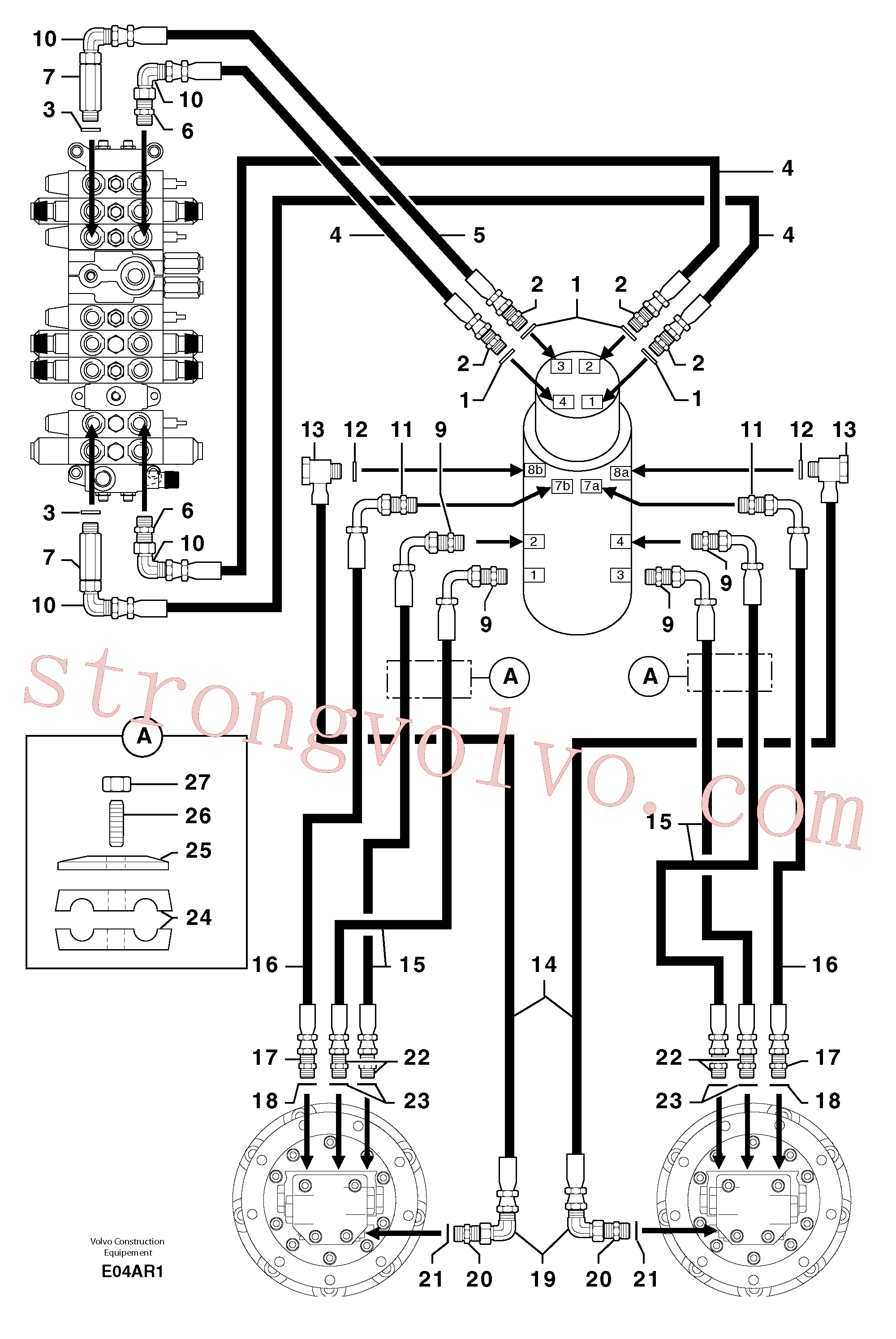 PJ3770044 Volvo Circuito hidráulico (curso)(E04AR1 Montagem)