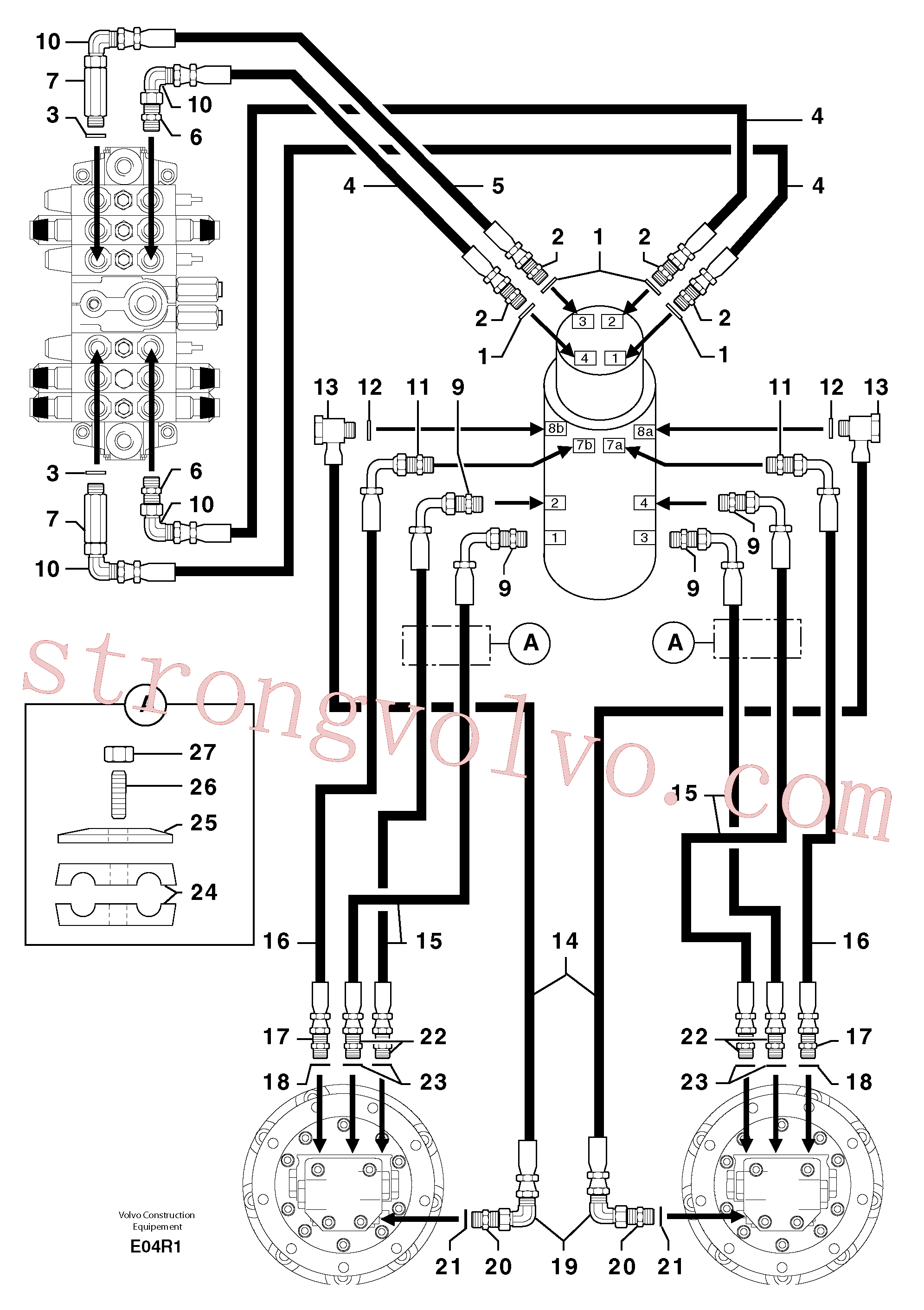 PJ3770044 Volvo Circuito hidráulico (curso)(E04R1 Montagem)