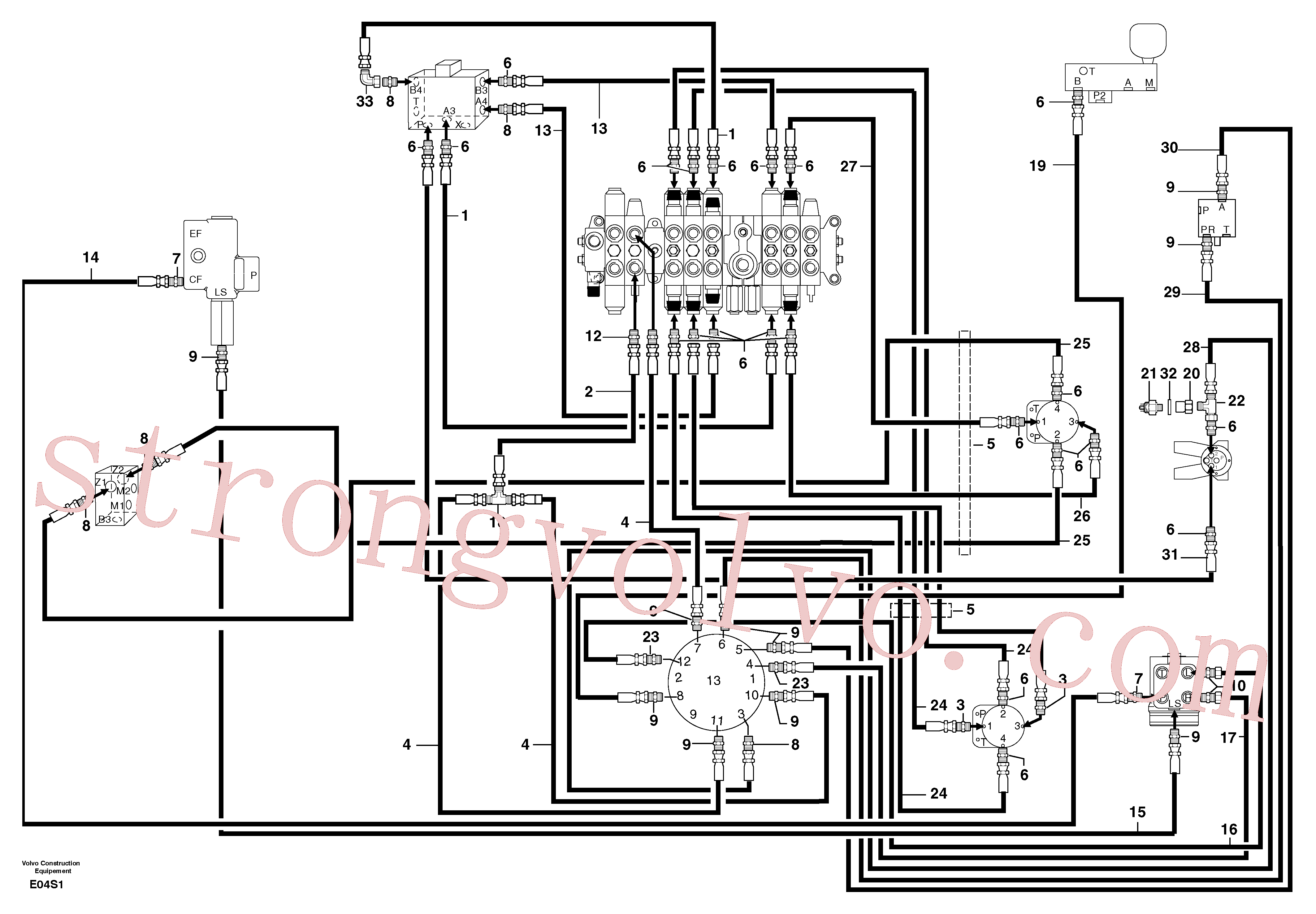 PJ4192470 Hose Volvo escavadeira