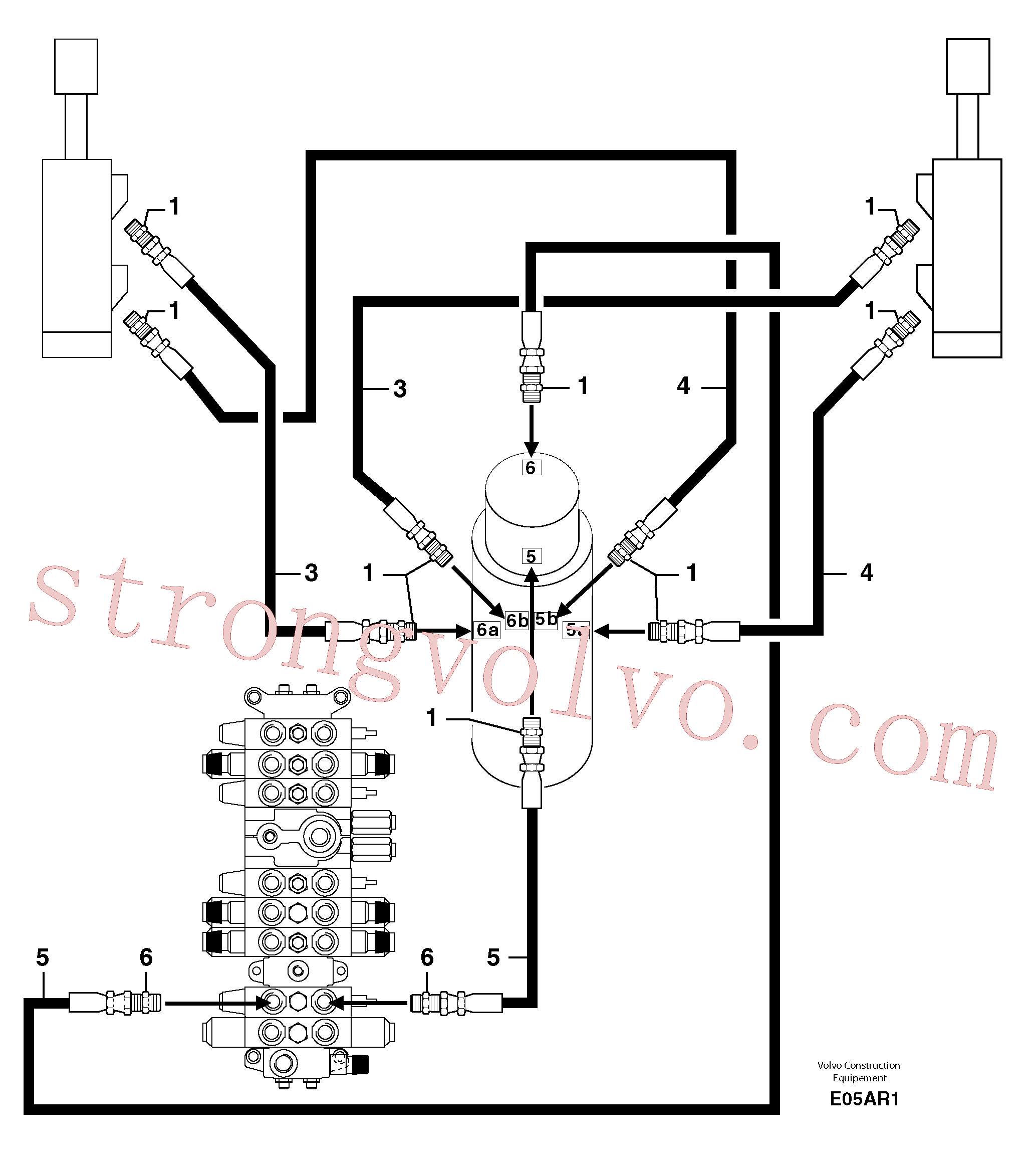 VOE11805903 Volvo Circuito hidráulico (lâmina de terraplanagem)(E05AR1 Montagem)