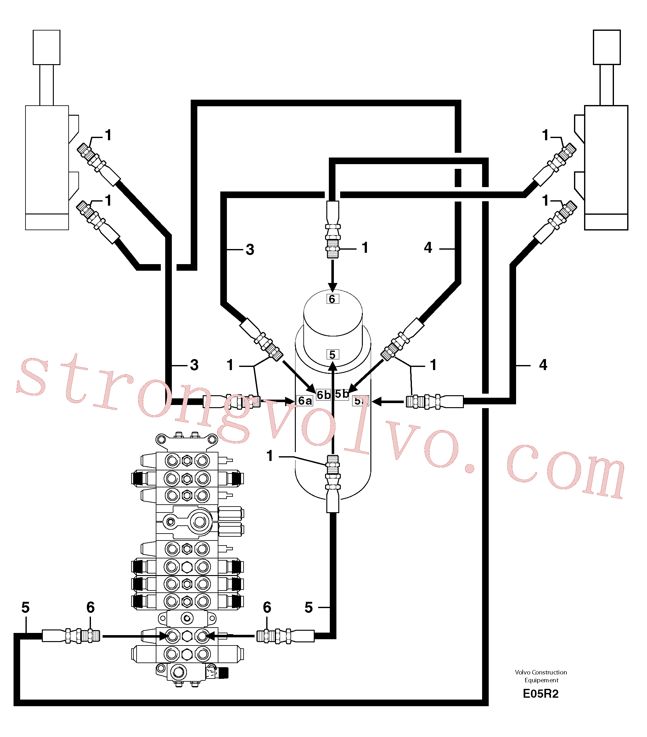 VOE11805903 Volvo Circuito hidráulico (lâmina de terraplanagem)(E05R2 Montagem)