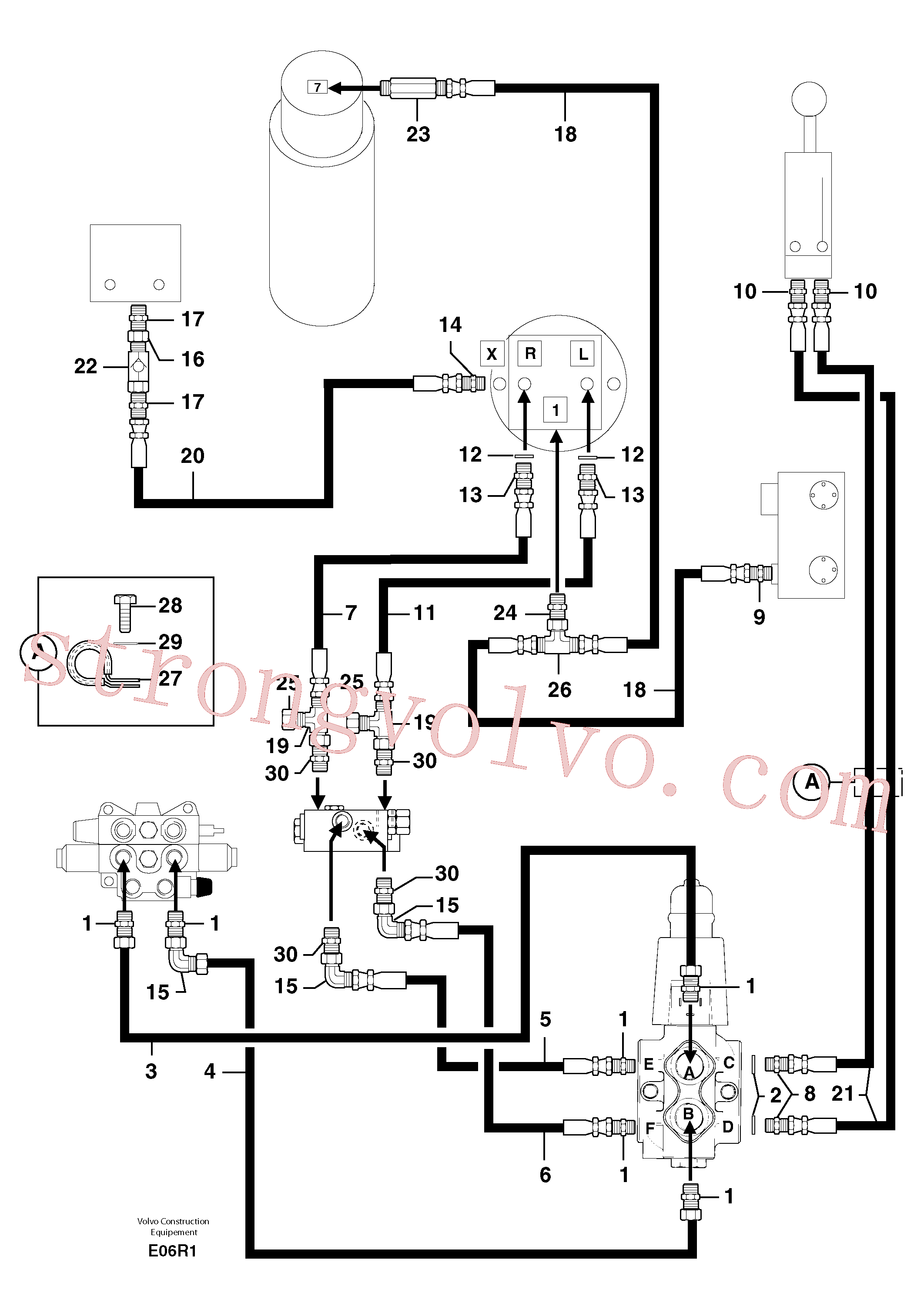 Atacado PJ5760155 Tube Volvo escavadeira