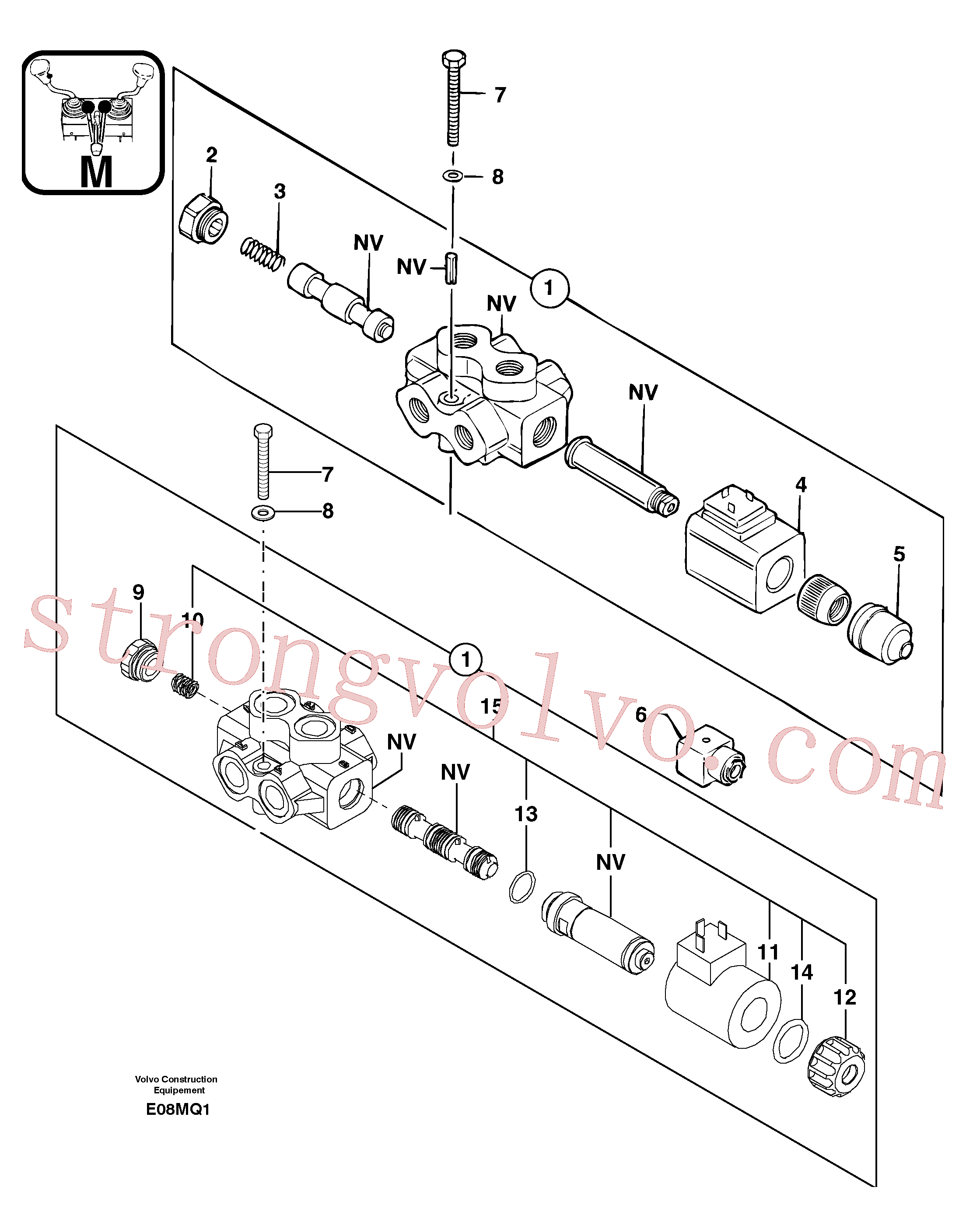 PJ7417883 Volvo Rotação - interruptor do selector de desvio(E08MQ1 Montagem)