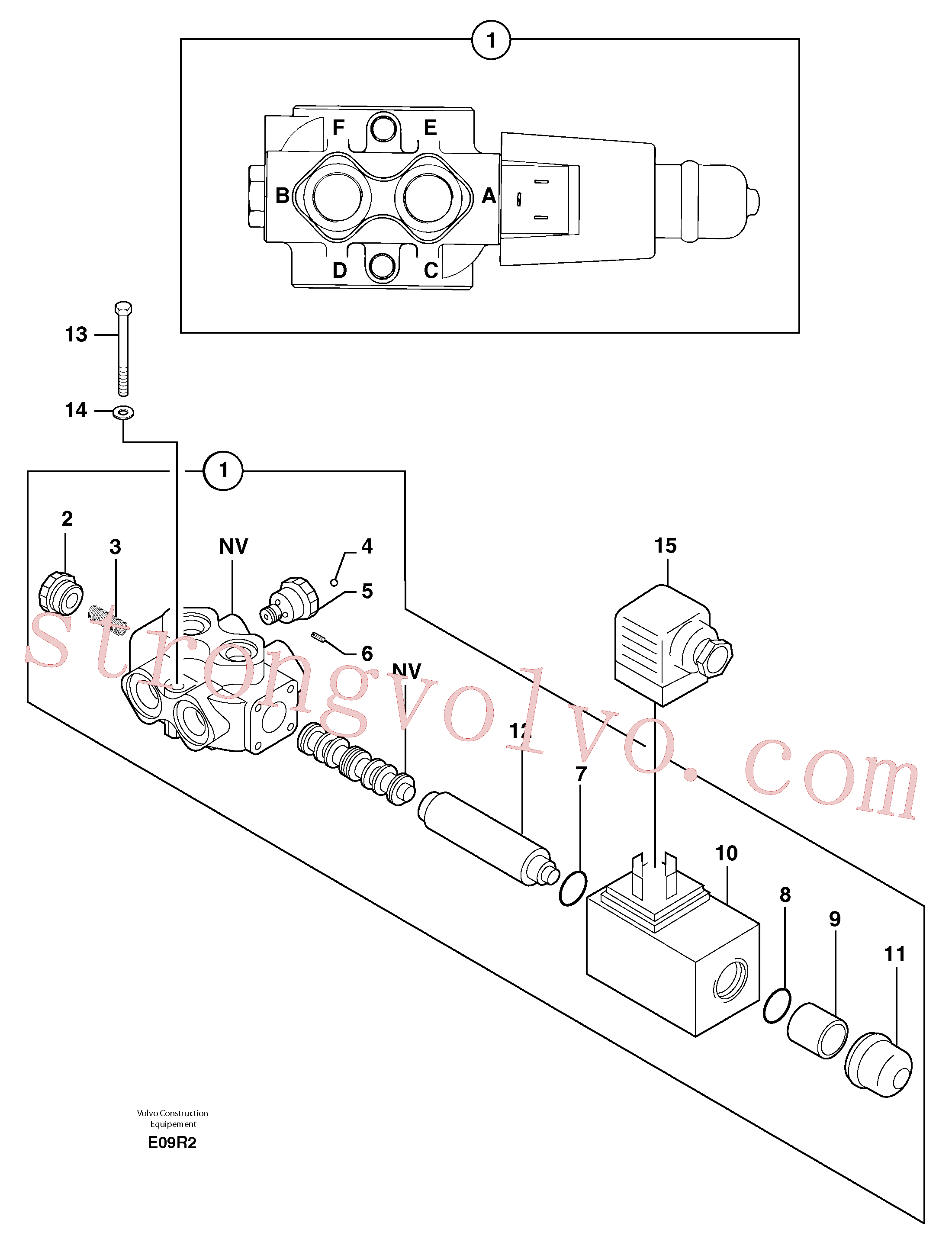 PJ5360192 Volvo Rotação - interruptor do selector de desvio(E09R2 Montagem)