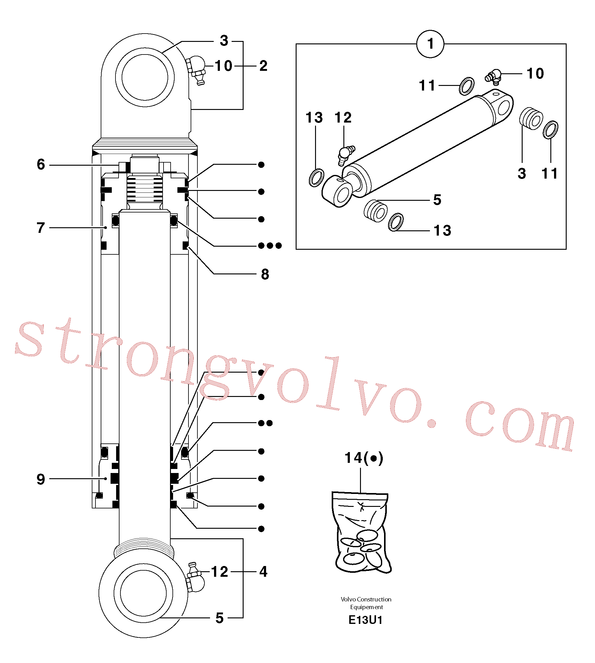 Volvo Montagem PJ6140036 Seal Acessórios