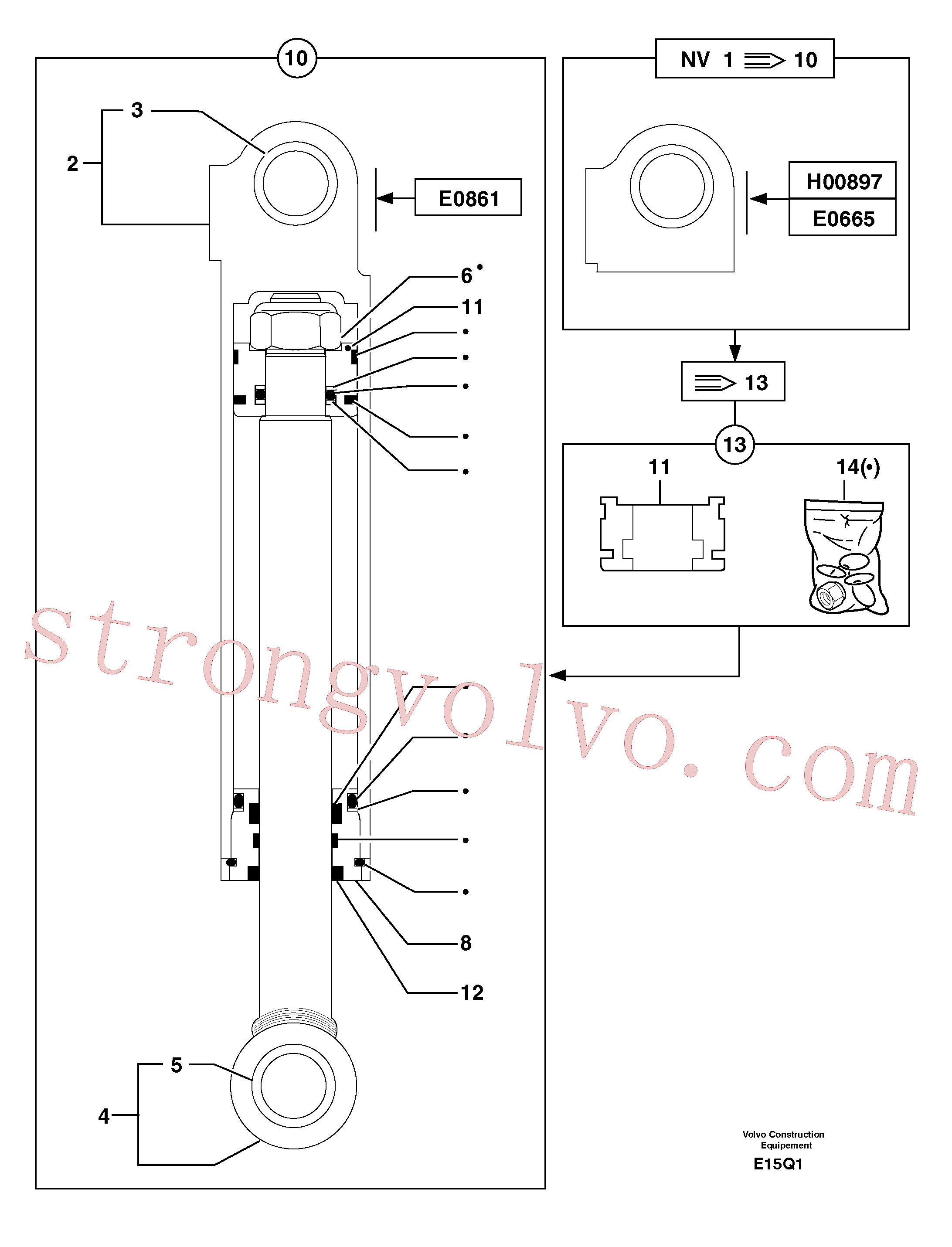 Volvo PJ5670861 Dozer blade cylinder Volvo Acessórios para escavadeira