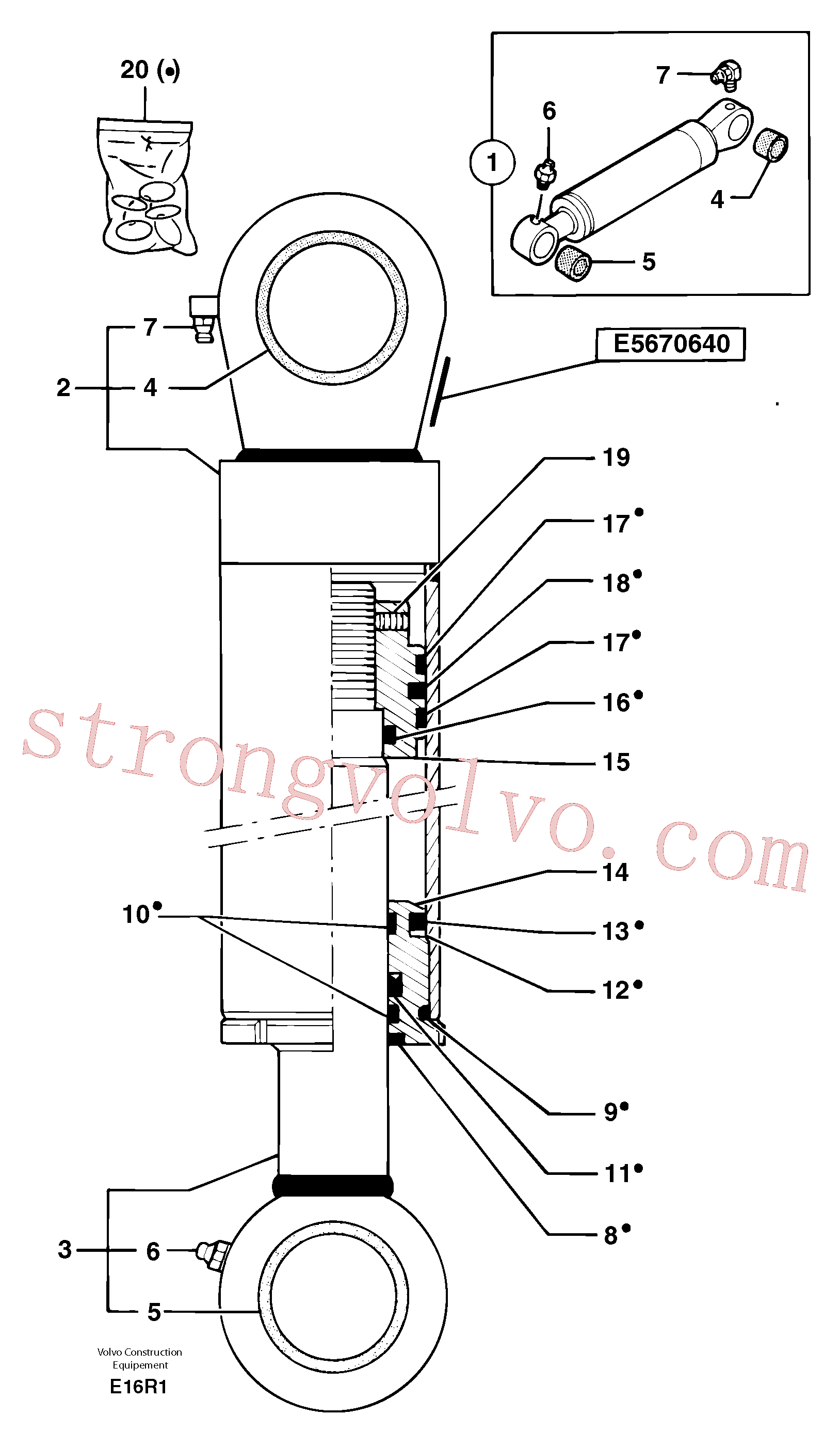 Volvo Montagem PJ7414563 Gland Acessórios